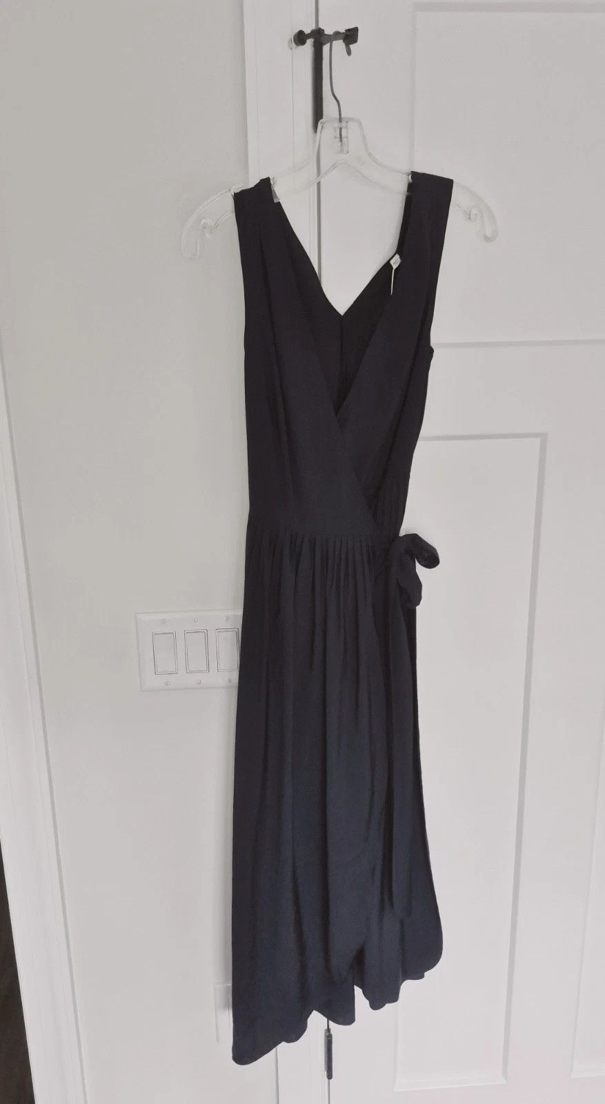 Vince Wrap Dress Navy Blue Slvless Pleated Belted Midi Comfy Gift Size XXS / US 00 / IT 34 - 4 Thumbnail
