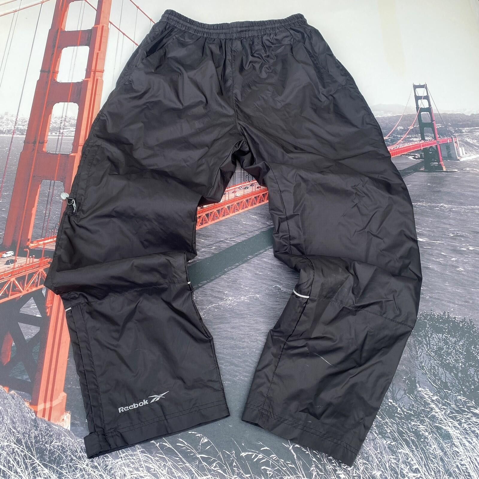 Reebok VTG Reebok Men's M Black Windbreaker Track Pants Ankle Zip Size US 32 / EU 48 - 1 Thumbnail
