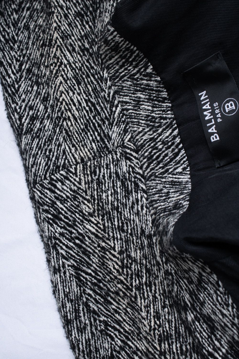 Balmain Balmain, black and white wool coat Size XS / US 0-2 / IT 36-38 - 8 Thumbnail