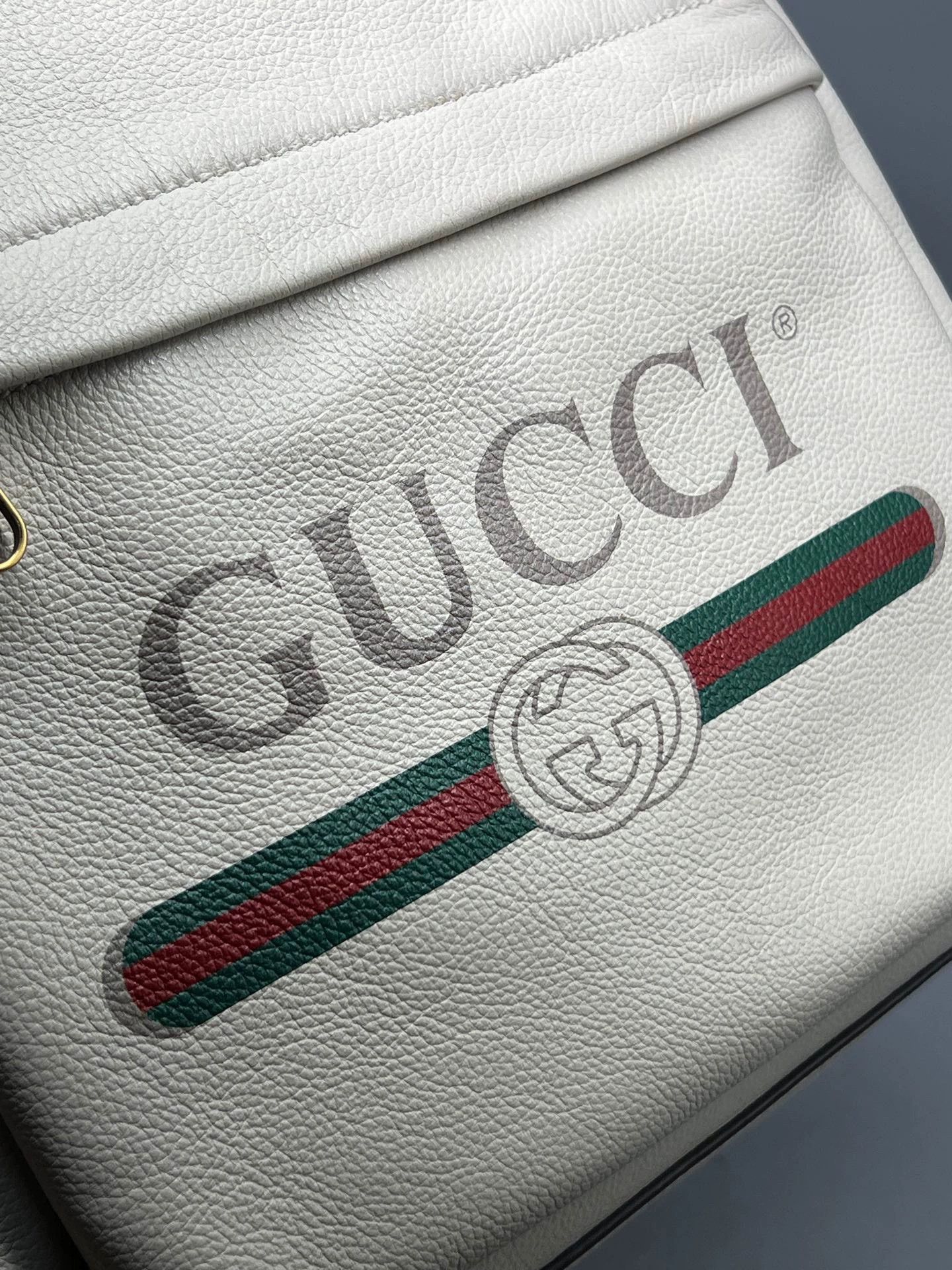 Gucci gucci white leather print backpack for unisex Size ONE SIZE - 3 Thumbnail