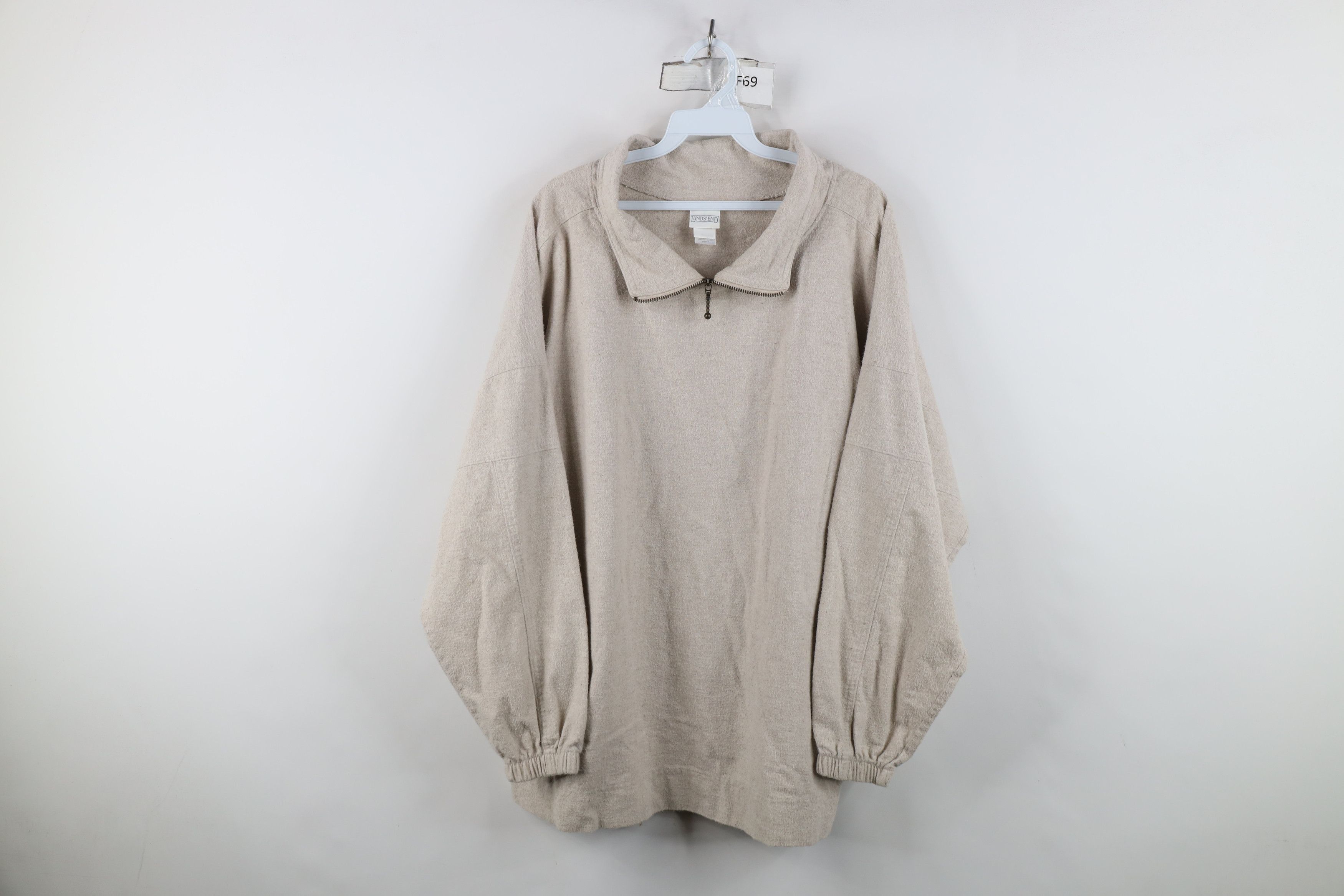 Lands' End Vintage 90s Lands End Chamois Cloth Half Zip Sweater USA Size M / US 6-8 / IT 42-44 - 1 Thumbnail