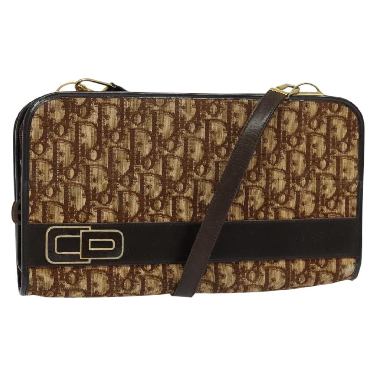 Dior DIOR Trotter Canvas Shoulder Bag Brown Gold Size ONE SIZE - 1 Thumbnail