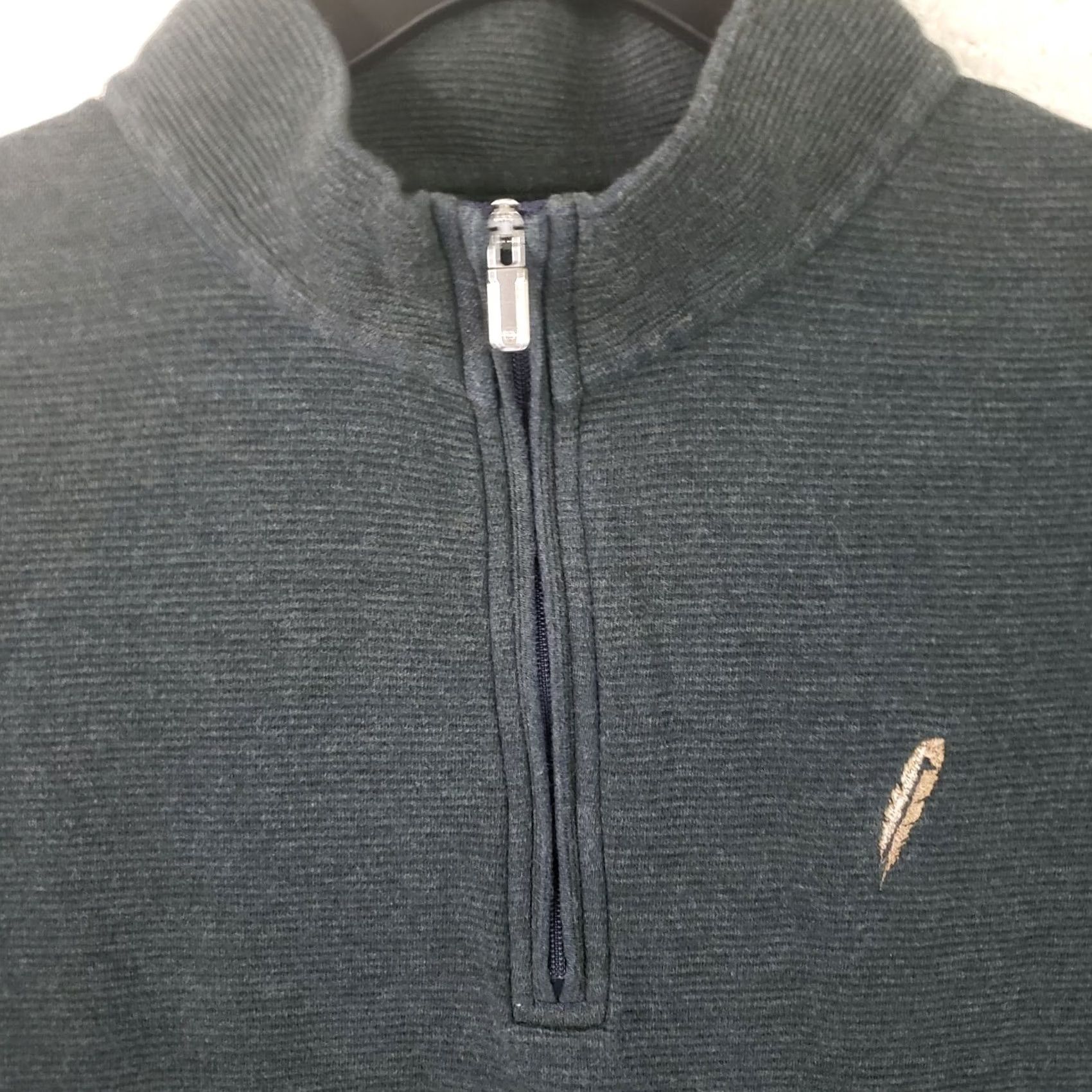 Peter Millar Peter Millar Men's Sweatshirt L Gray 1/4 Zip Mock Neck Long Sleeve Knit Polyester Spandex Crown Logo Zipper Pullover Athletic Outdoor Cavalry? Size US L / EU 52-54 / 3 - 4 Thumbnail