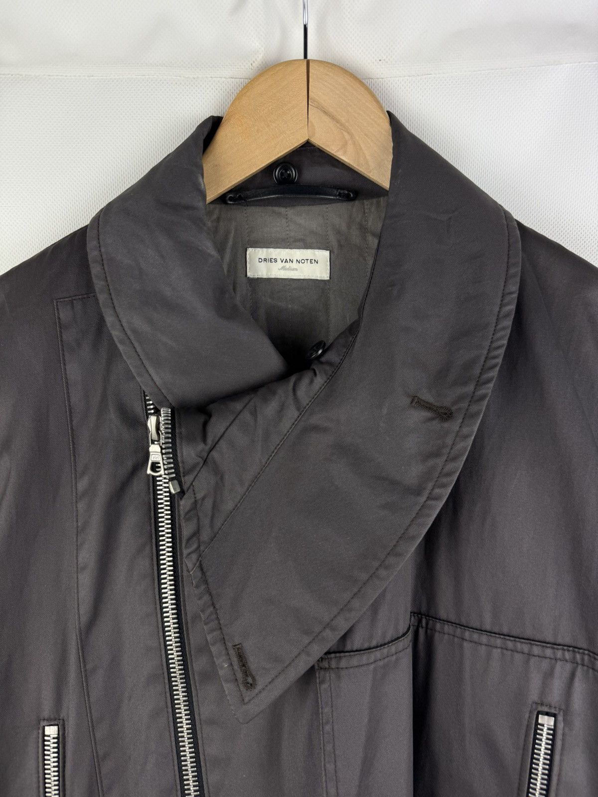 Dries Van Noten Dries Van Noten Crop Belted Assymetrical Collar Biker Jacket Size US M / EU 48-50 / 2 - 6 Thumbnail