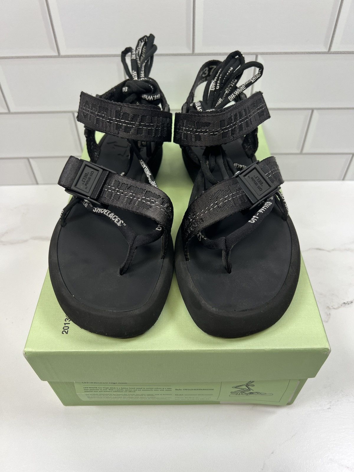 Off-White Offwhite Off White Micro Trek Strap Logo Sandals Sandal Size US 6.5 / IT 36.5 - 2 Thumbnail