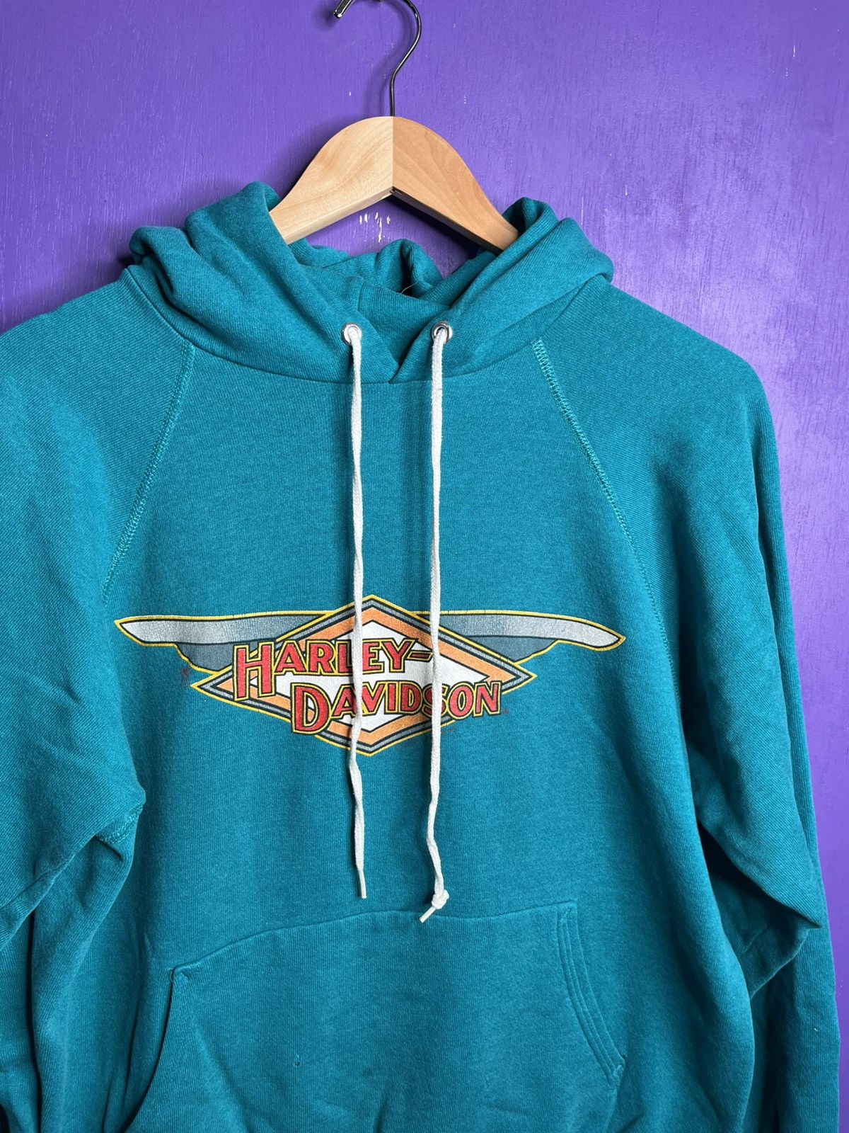 Harley Davidson × Vintage Vintage 80s Harley Davidson blockers logo hoodie Size US M / EU 48-50 / 2 - 3 Thumbnail
