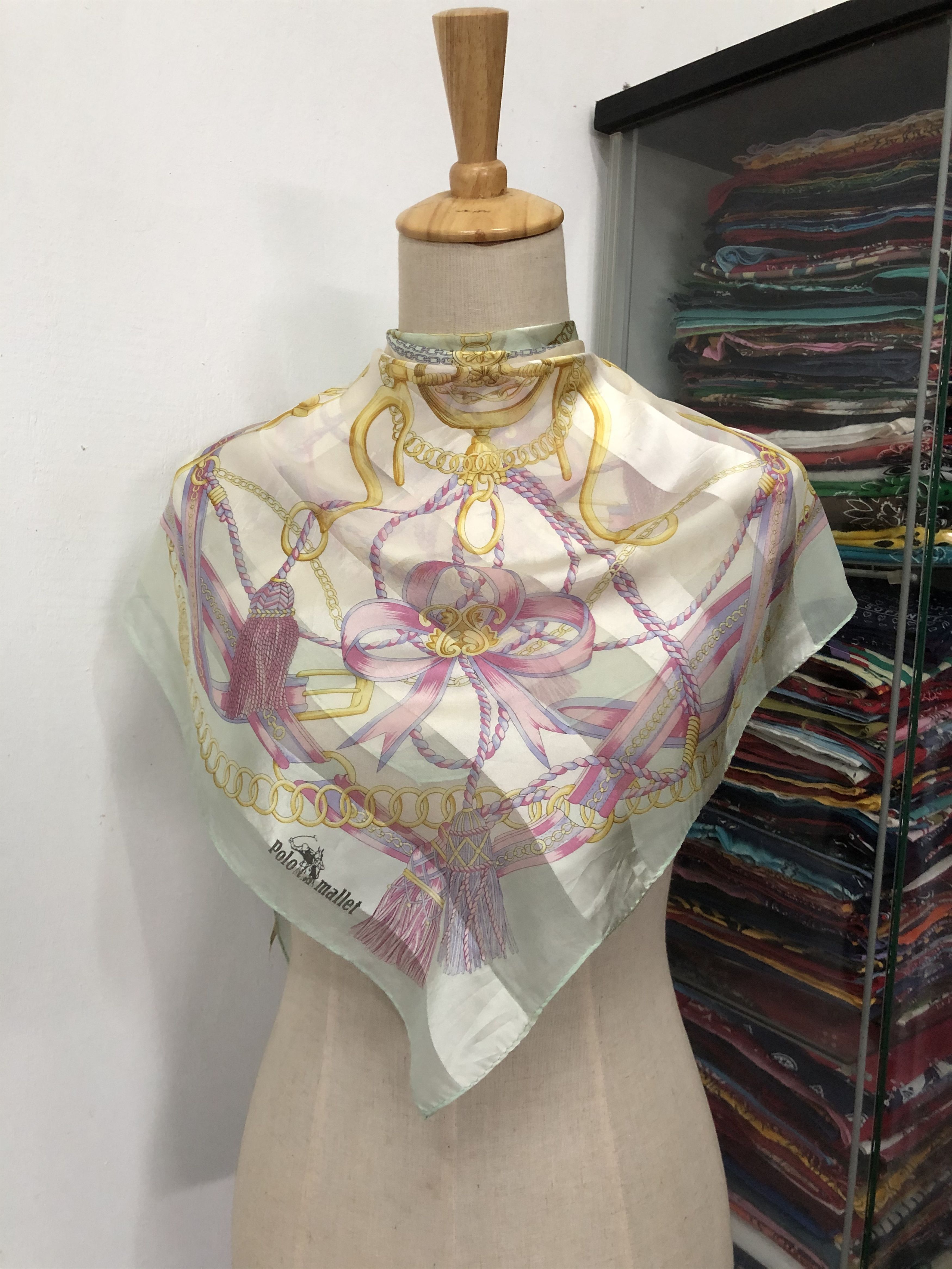 Vintage Vintage Polo Mallet Silk Scarf Size ONE SIZE - 1 Thumbnail