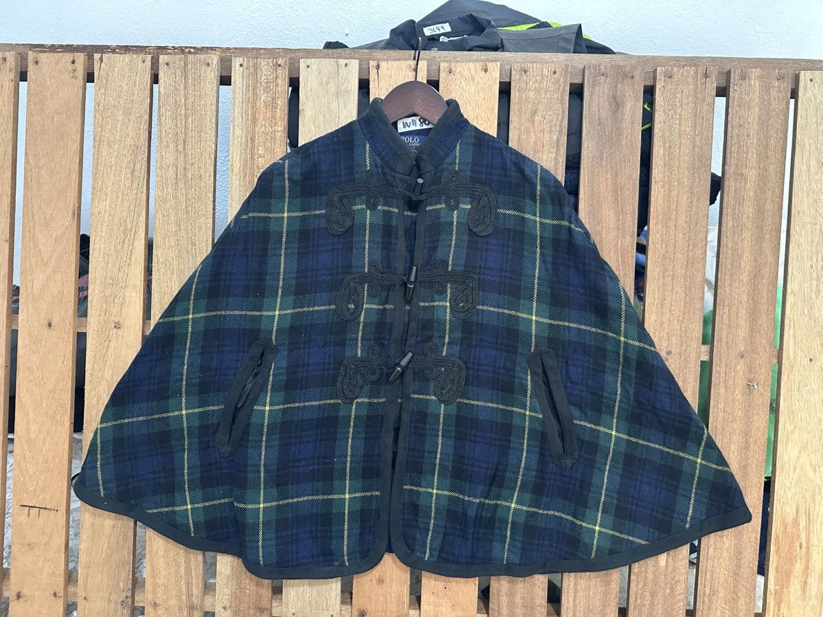 Polo Ralph Lauren Vintage Plaid Wool Cape Poncho Tartan Check Cloak Jacket Size US XL / EU 56 / 4 - 1 Thumbnail
