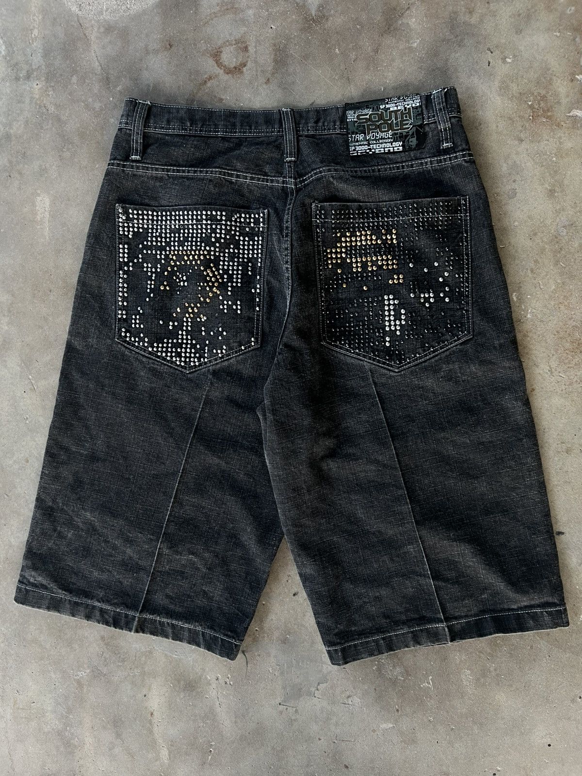 Southpole Vintage Y2K Core South Pole Black Baggy Jean Shorts Size US 38 / EU 54 - 3 Thumbnail