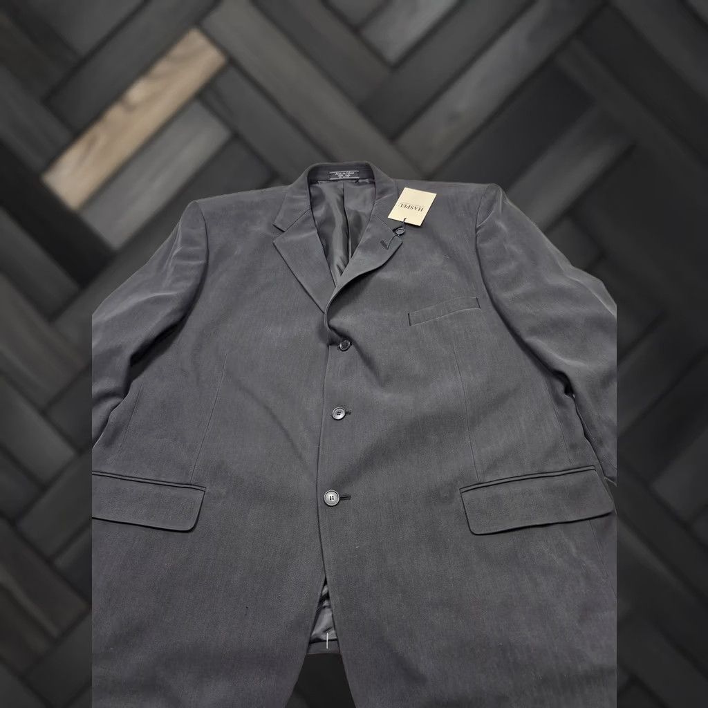 Vintage Haspel Silk Herringbone 3-Button Suit Jacket Mens 52R Gray NWT Size 52R - 1 Thumbnail