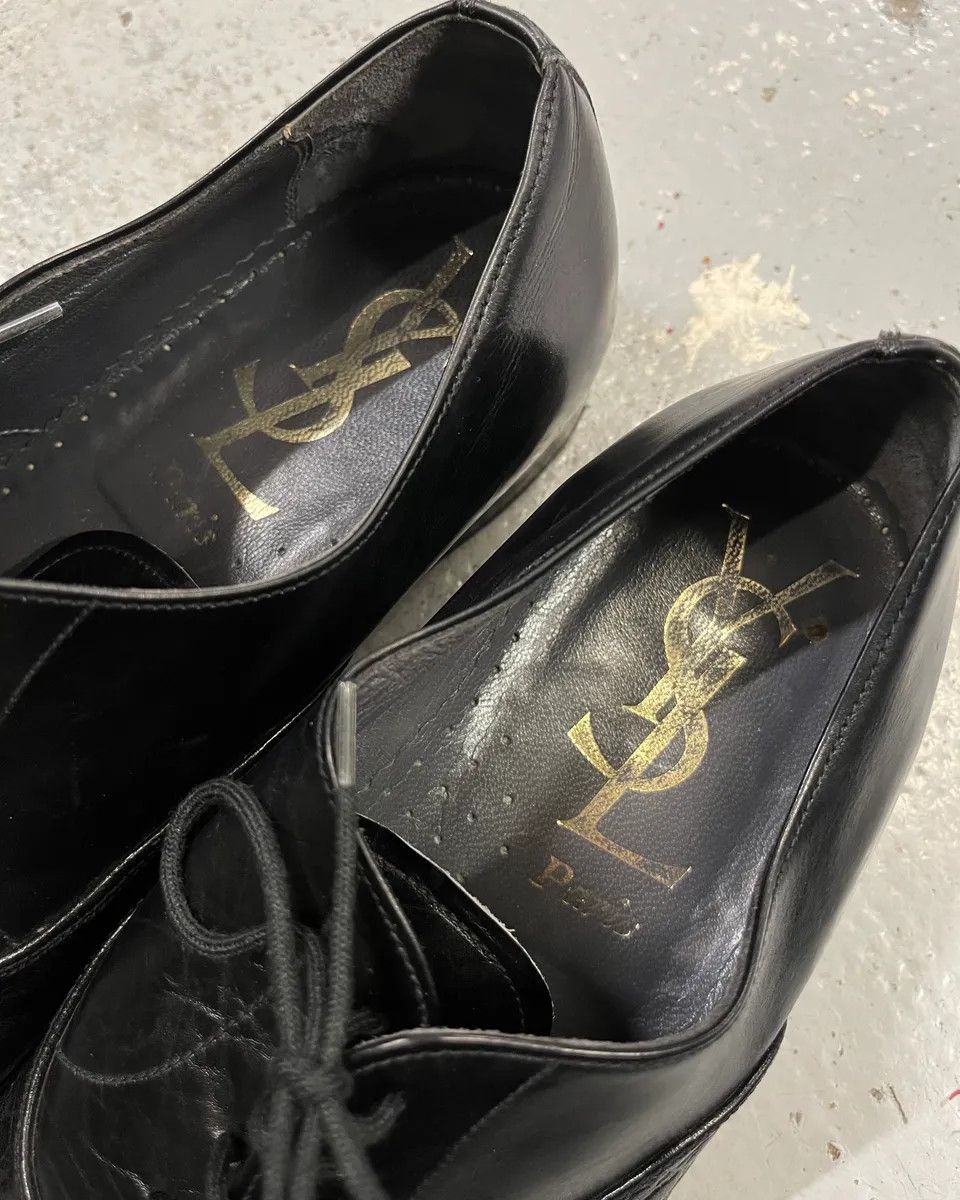 Yves Saint Laurent 1990s Yves Saint Laurent Black Leather Oxford Shoes Size US 9 / EU 42 - 8 Thumbnail