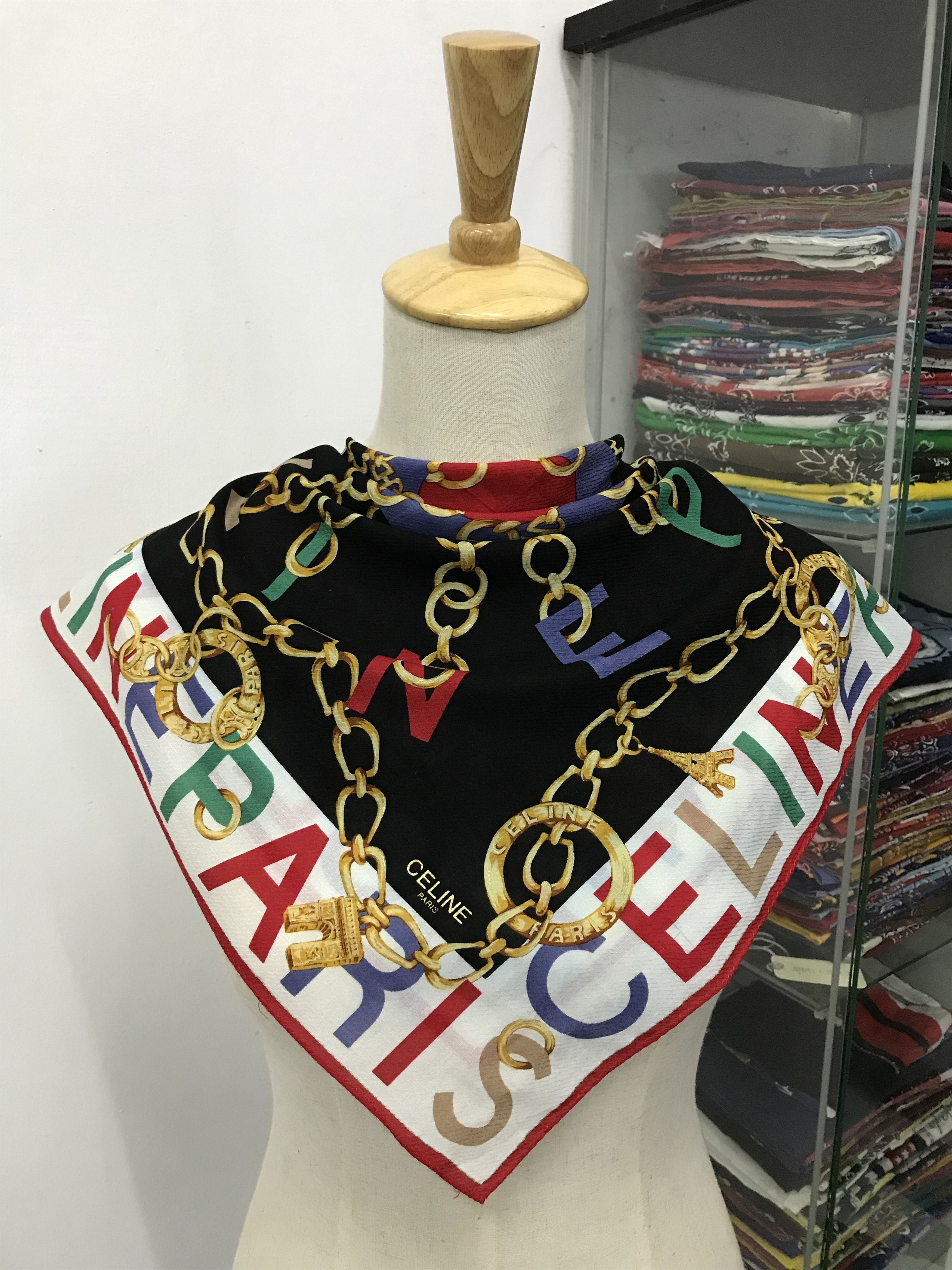 Celine × Vintage Celine Bandana / Handkerchief / Neckerchief - S2645 Size ONE SIZE - 3 Thumbnail