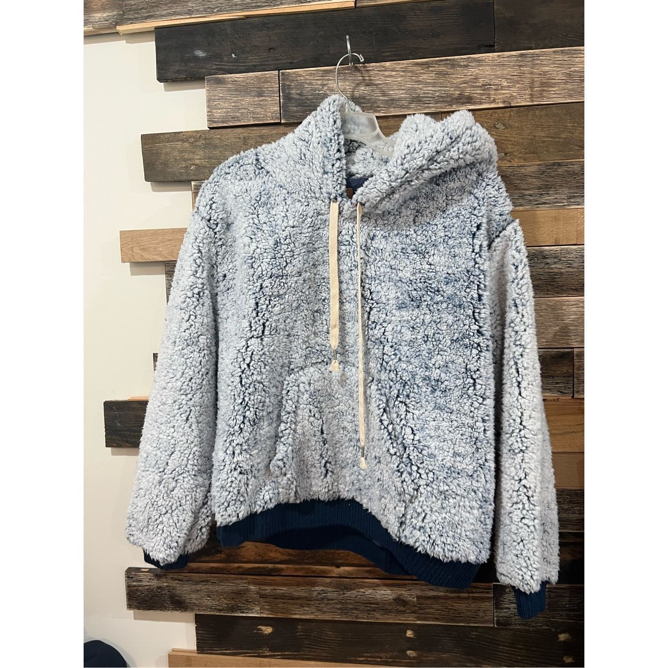 Other Pol Blue Teddy Sherpa Fleece Hoodie Sweatshirt Pullover Wome Size L / US 10 / IT 46 - 1 Thumbnail