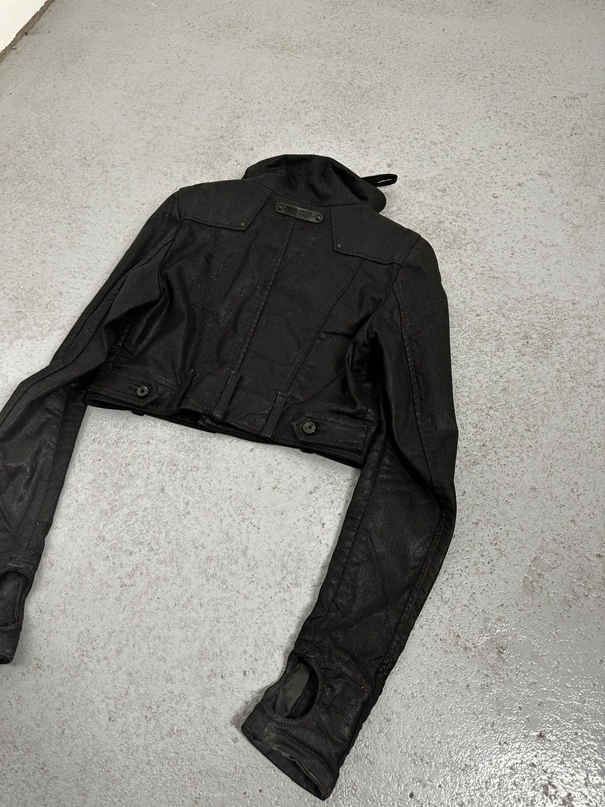 Diesel Vintage 00s Diesel Raw Denim Wide High Neck Jacket Size S / US 4 / IT 40 - 13 Thumbnail