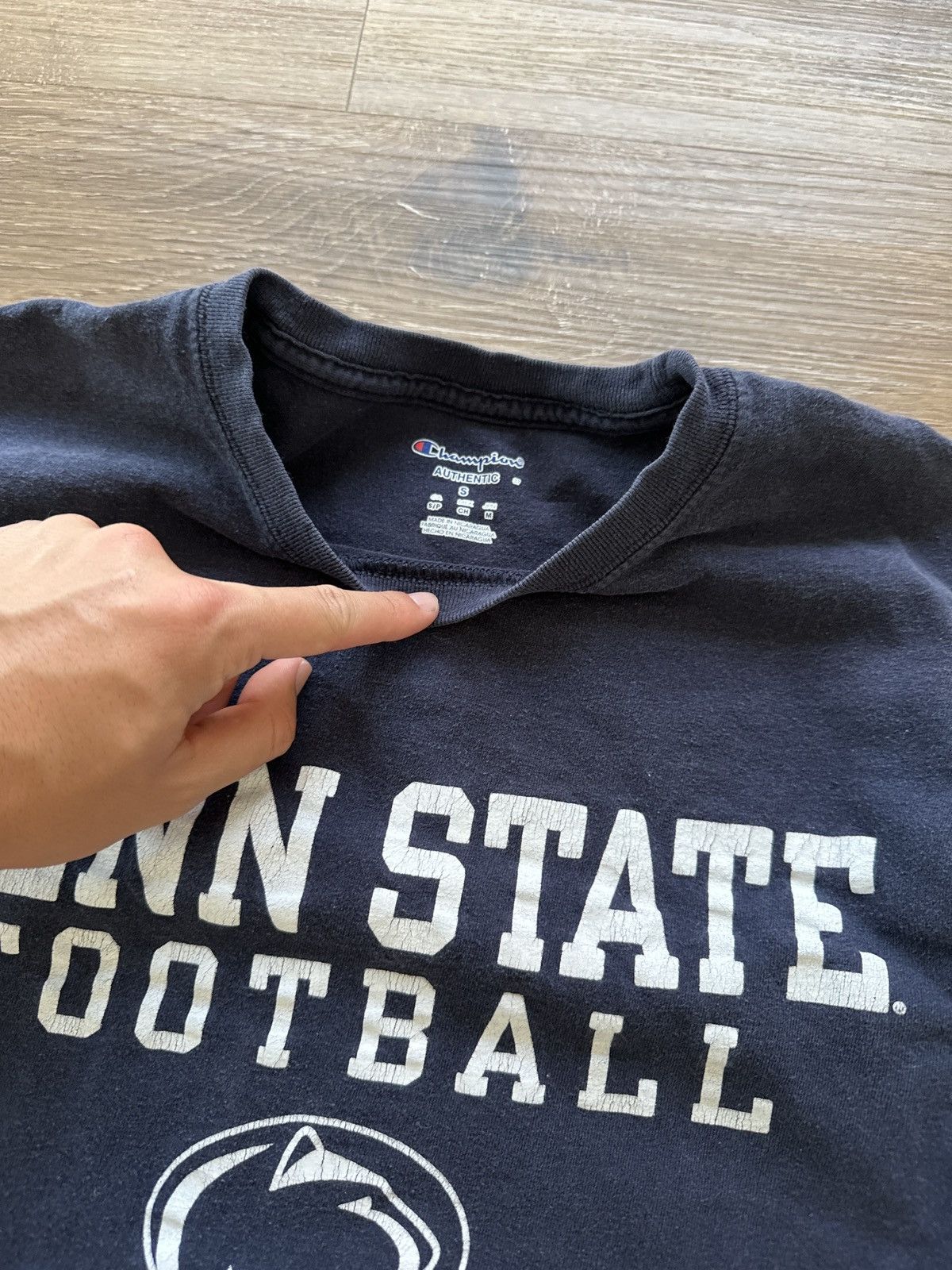 Champion × Penn × Vintage Vintage 90s Penn State Football College T-shirt Size US S / EU 44-46 / 1 - 2 Thumbnail