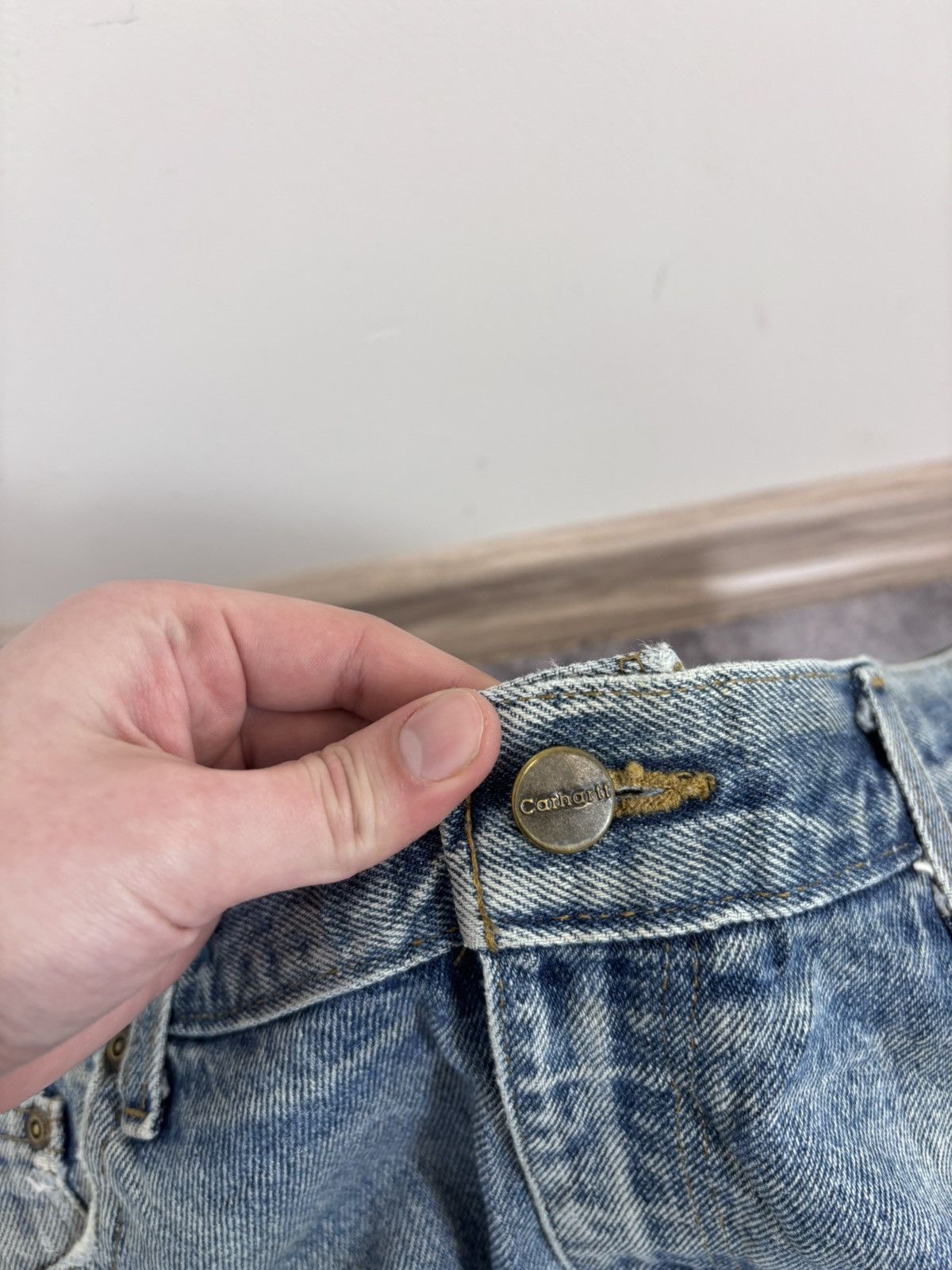 Carhartt Vintage Carhartt Men’s Denim Jeans Faded Light Blue Workwear Size US 38 / EU 54 - 17 Thumbnail