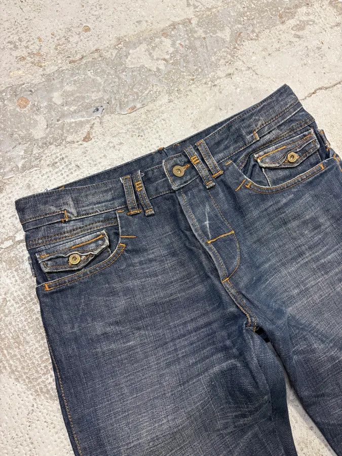 Dolce & Gabbana 2000s Dolce & Gabbana Navy Raw Faded Denim Jeans Size US 32 / EU 48 - 6 Thumbnail