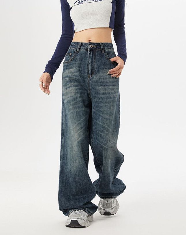 Japanese Brand Men's American retro high street baggy jeans Size US 32 / EU 48 - 2 Thumbnail