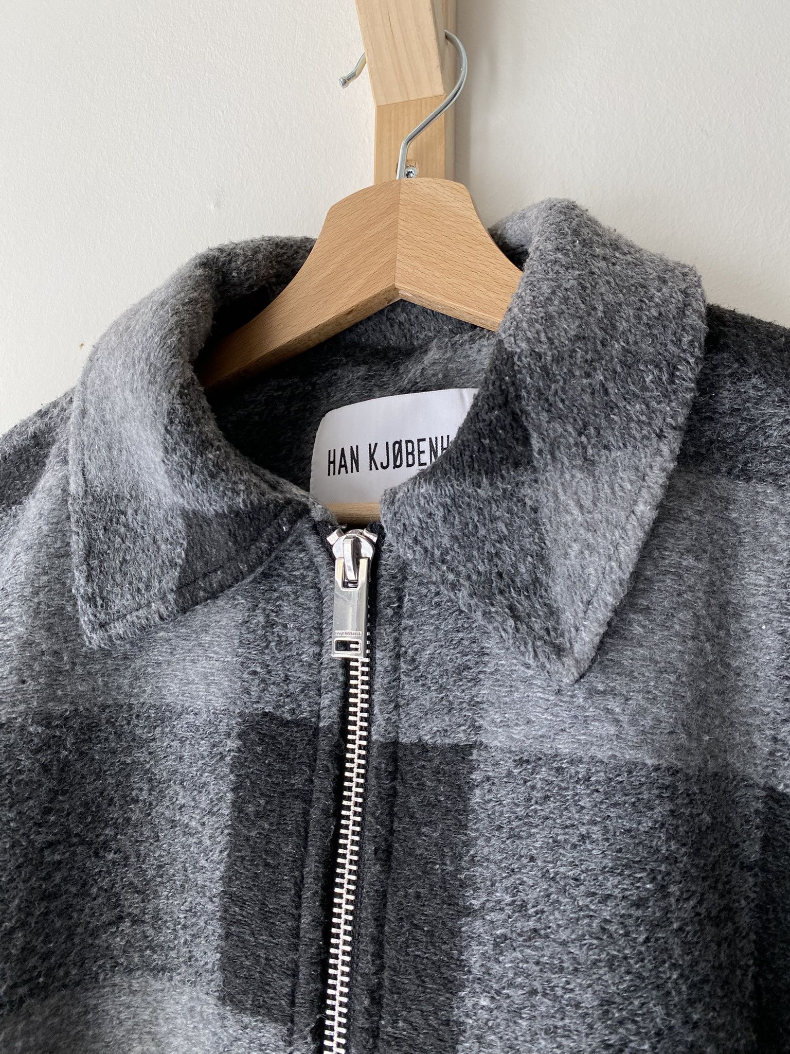 Han Kjobenhavn $810 - Zip Boxy Jacket - Black/Grey Check Size US L / EU 52-54 / 3 - 5 Thumbnail