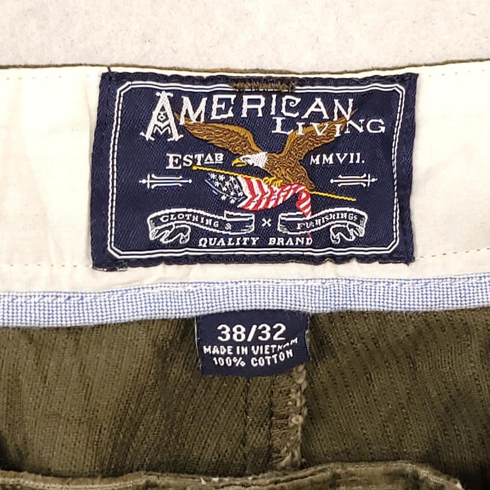 Other American Living Button Zip Chino Pants Mens Size 38x32 Green Size US 38 / EU 54 - 3 Thumbnail