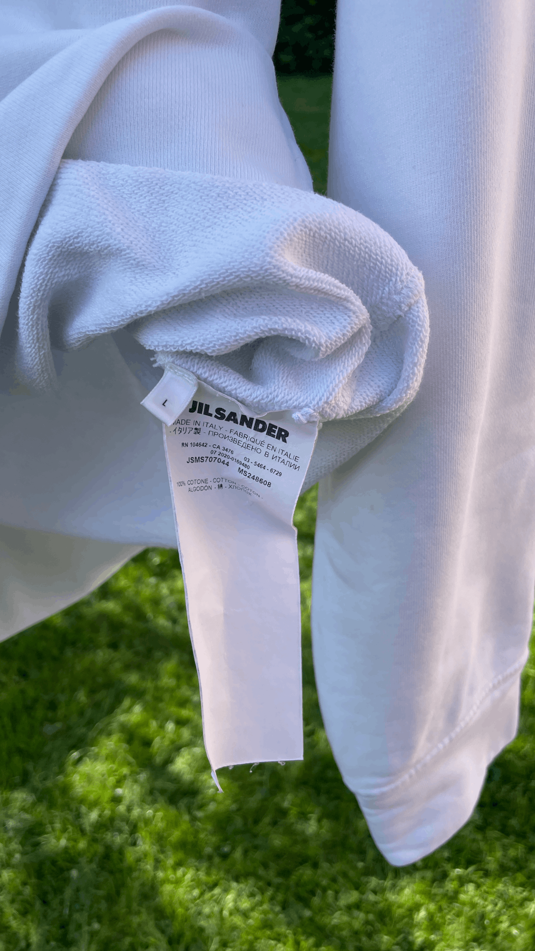Jil Sander NEVER FADE AWAY LOOPBACK SWEATSHIRT IN WHITE Size US L / EU 52-54 / 3 - 4 Thumbnail