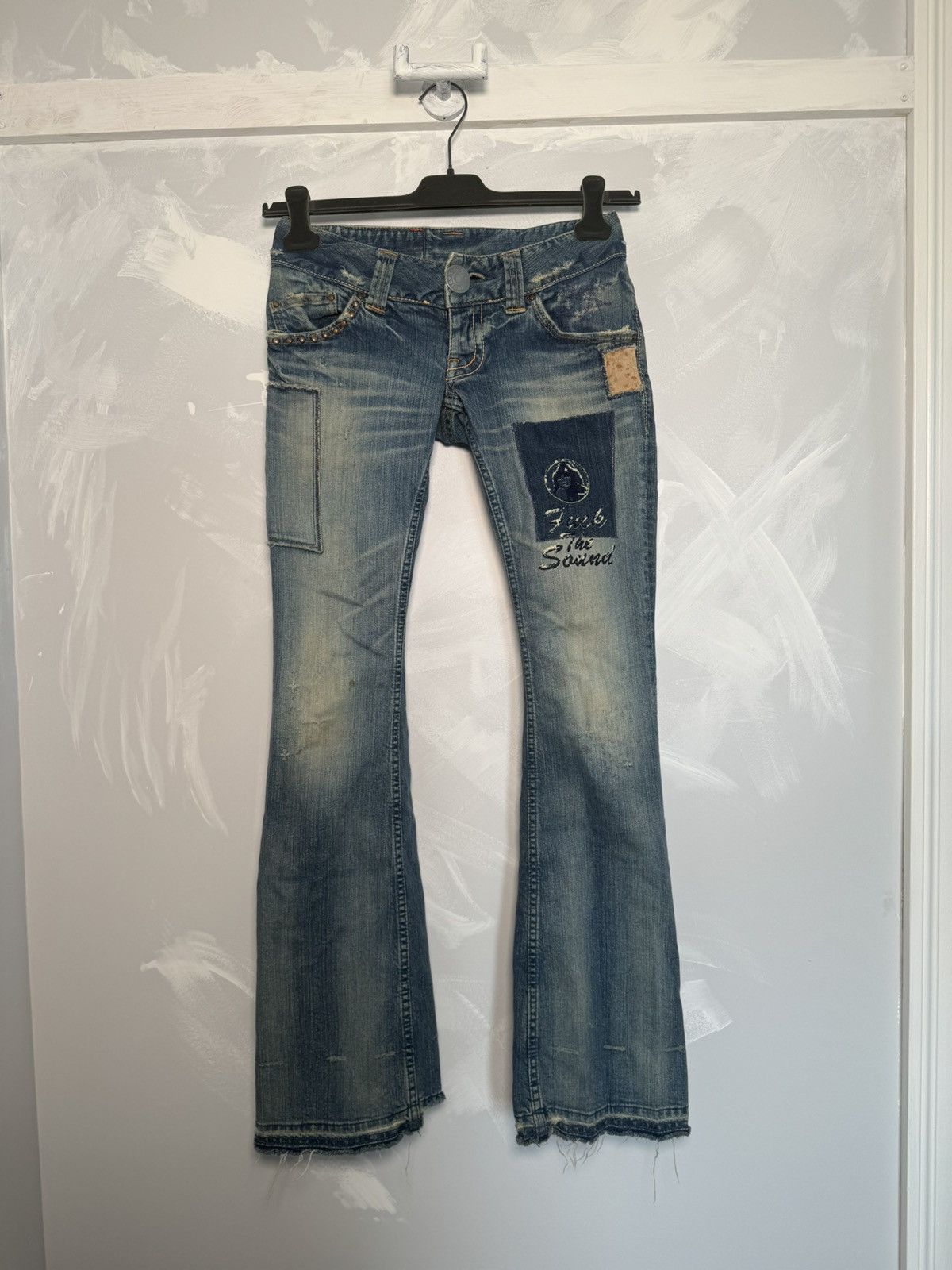 image of Avant Garde x Hysteric Glamour "fuck The Sound" Denim Jeans Bootcut, Men's (Size 28)