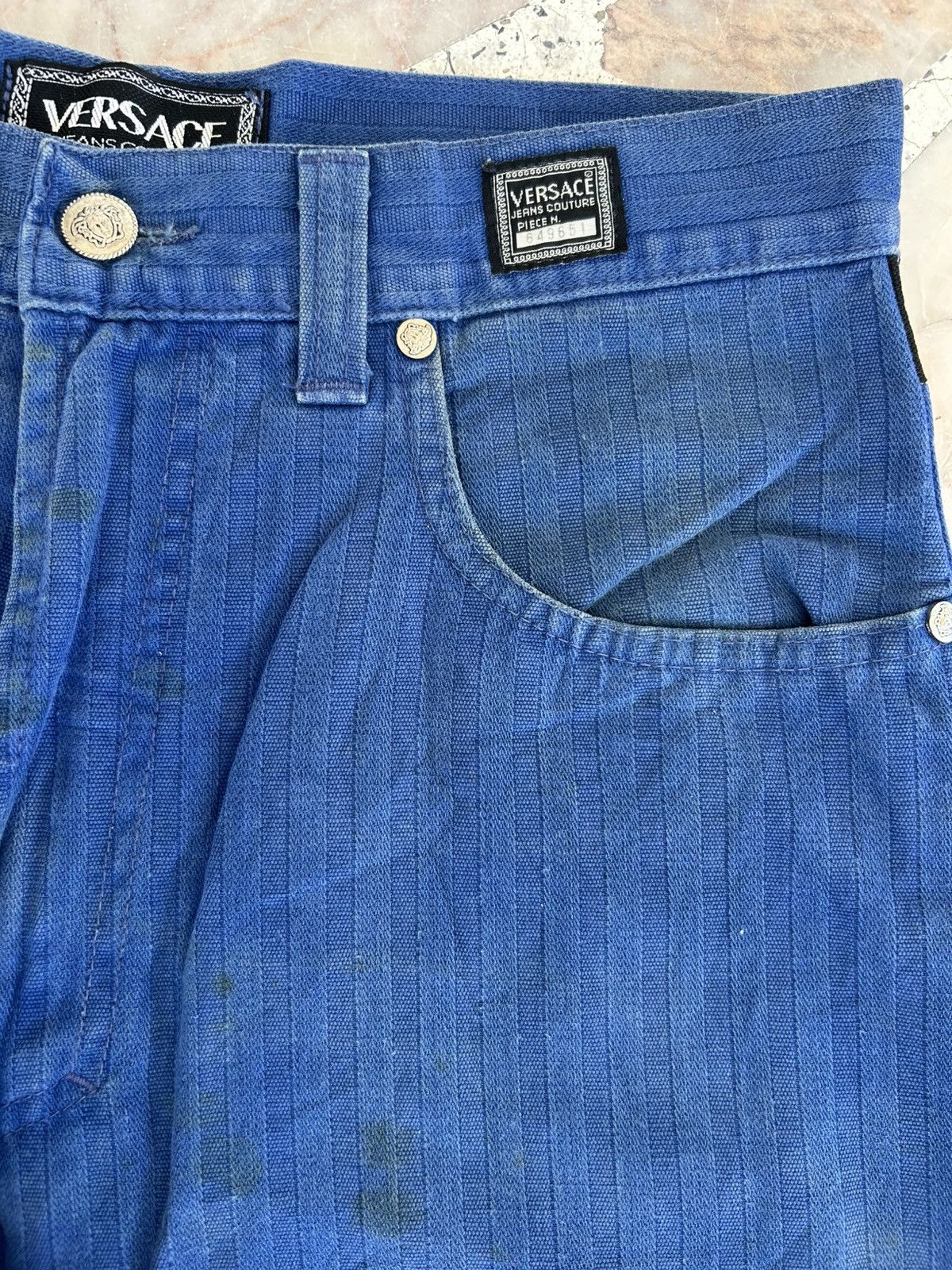 Versace Jeans Couture Versace Jeans Couture Vintage Pants Blue Stripe Size US 30 / EU 46 - 5 Thumbnail