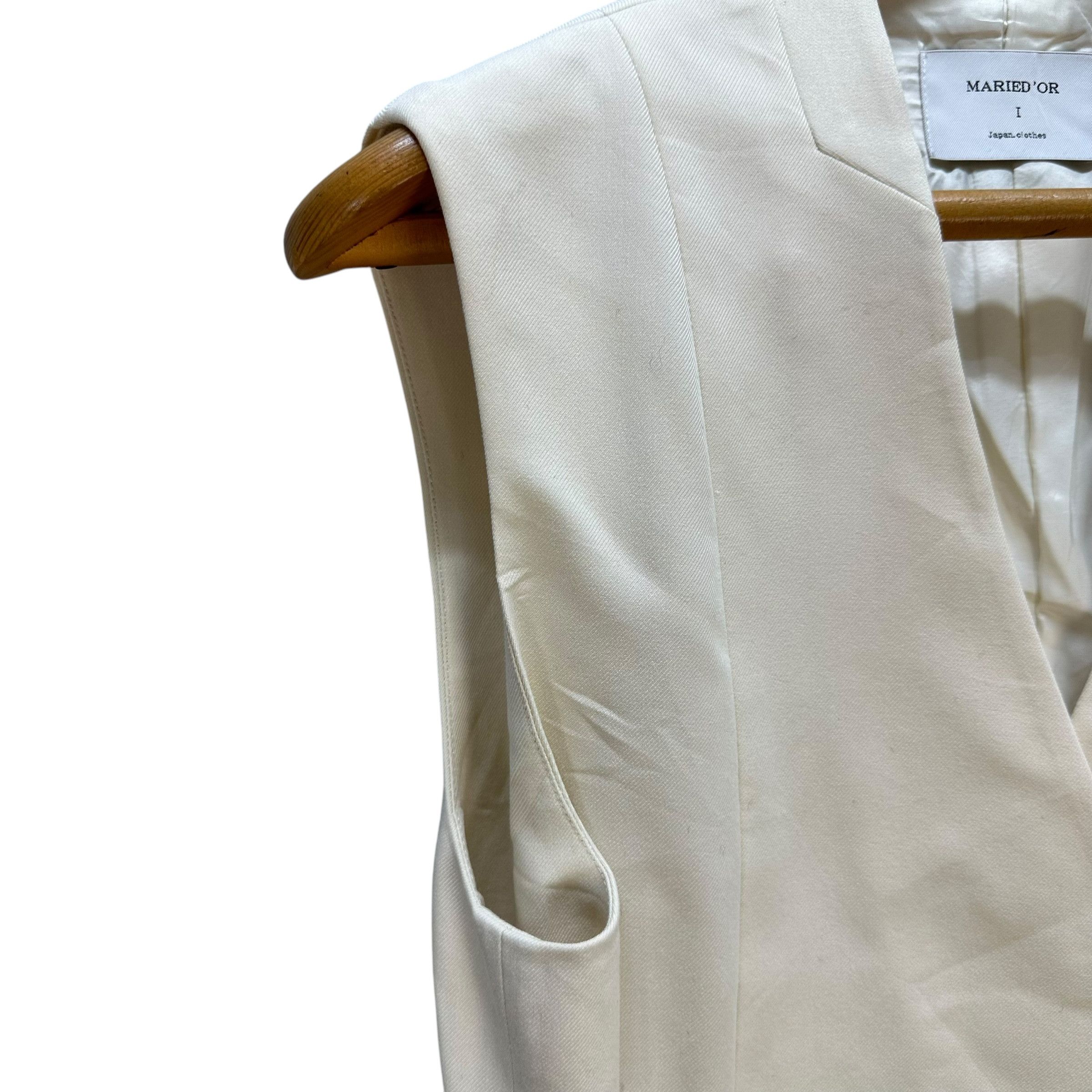 Japanese Brand MARIED'OR Sleeveless Belted Vest Jacket #A74-1779 Size S / US 4 / IT 40 - 5 Thumbnail