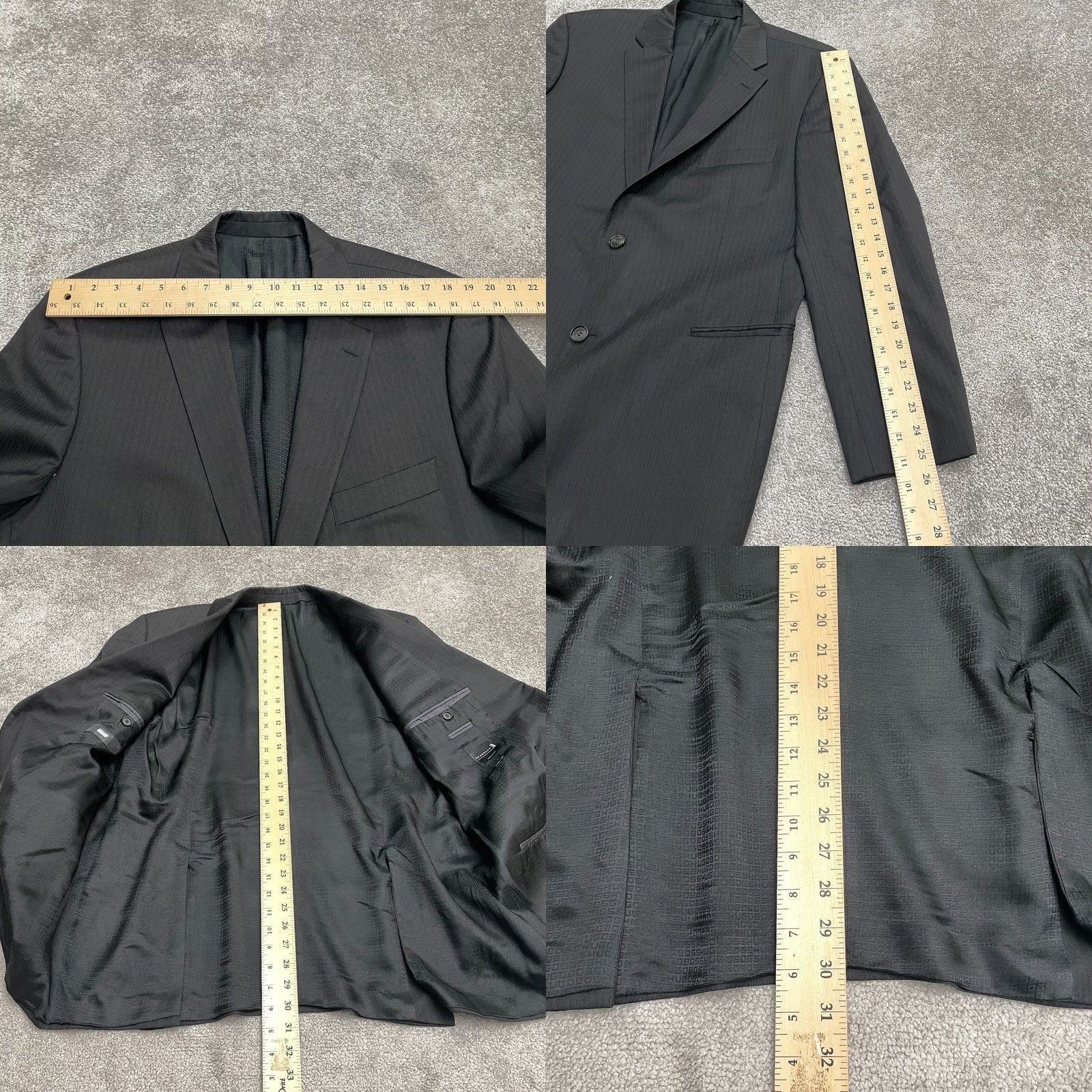 Hugo Boss HUGO BOSS Blazer Men 46R Italian Wool Black Super 120 Lined Size 46R - 9 Thumbnail