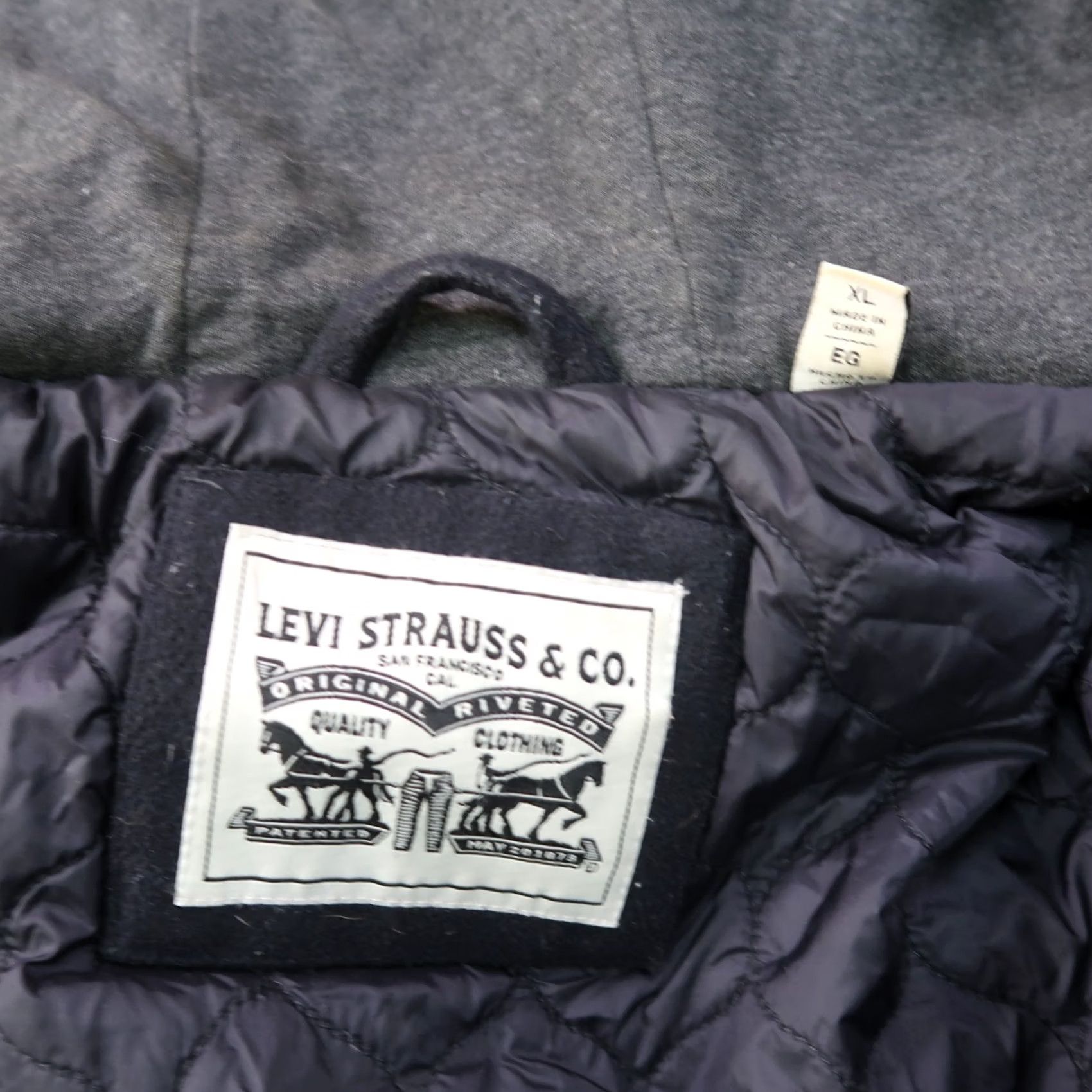 Levi's VINTAGE Levi's JACKET Pea Coat Hooded Full Zip XL Black Mens Winter 90s Western Travel Workwear Size US XL / EU 56 / 4 - 5 Thumbnail