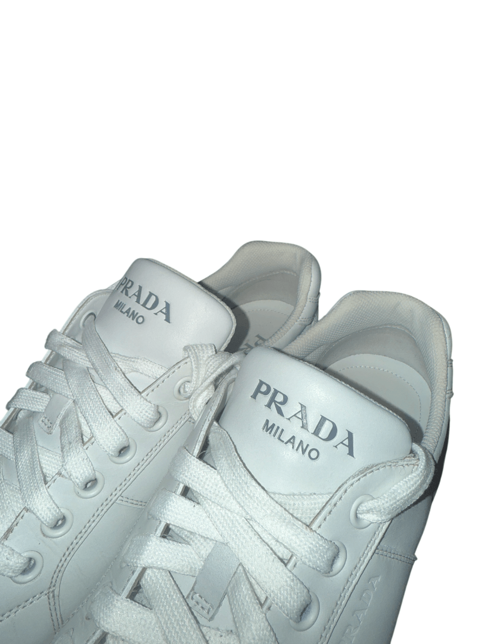 Prada Prada Milano White Leather Sneakers Size 8 Size US 9 / EU 42 - 13 Thumbnail