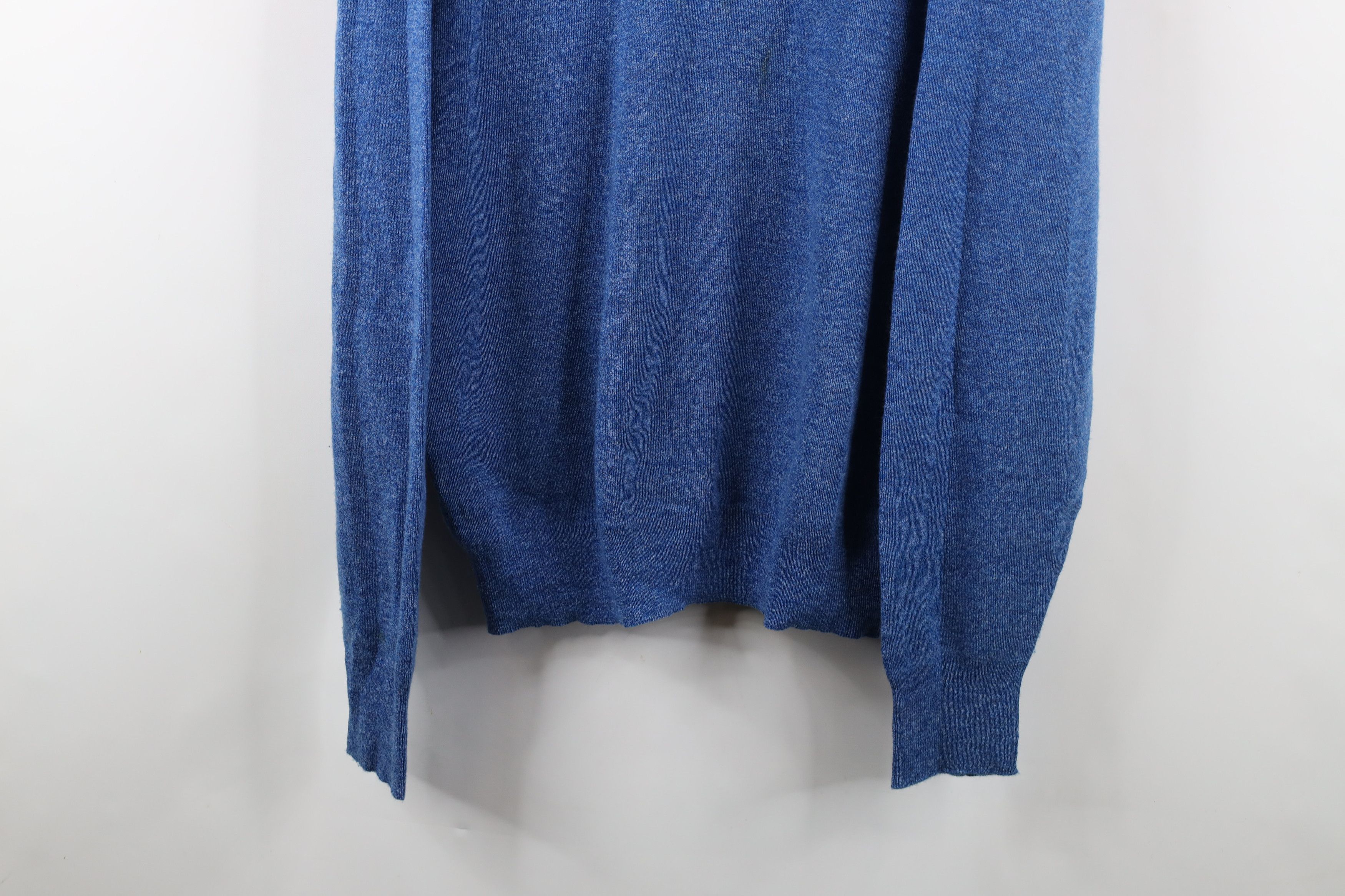 Vintage Vintage 70s Streetwear Blank Knit V-Neck Sweater Blue USA Size US XL / EU 56 / 4 - 3 Thumbnail
