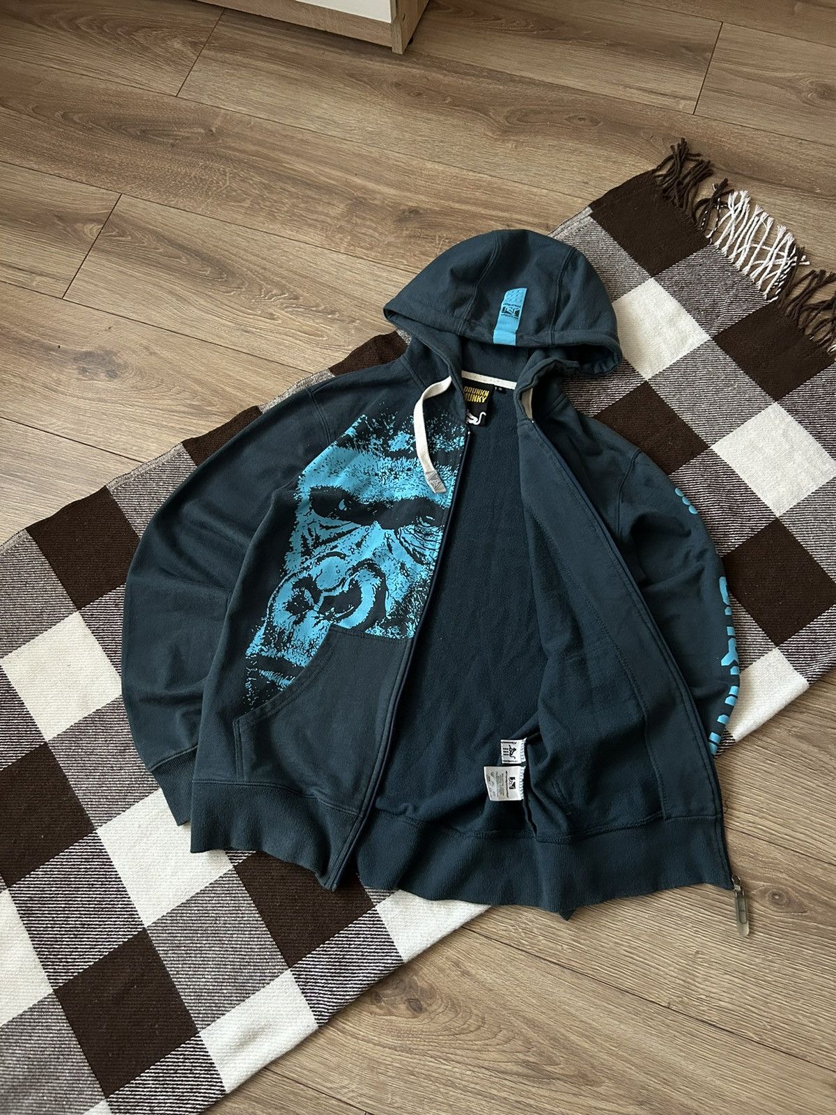 DrunknMunky × Vintage Vintage Drunkn Monkey full logo zip-hoodies mens y2k Size US S / EU 44-46 / 1 - 2 Thumbnail