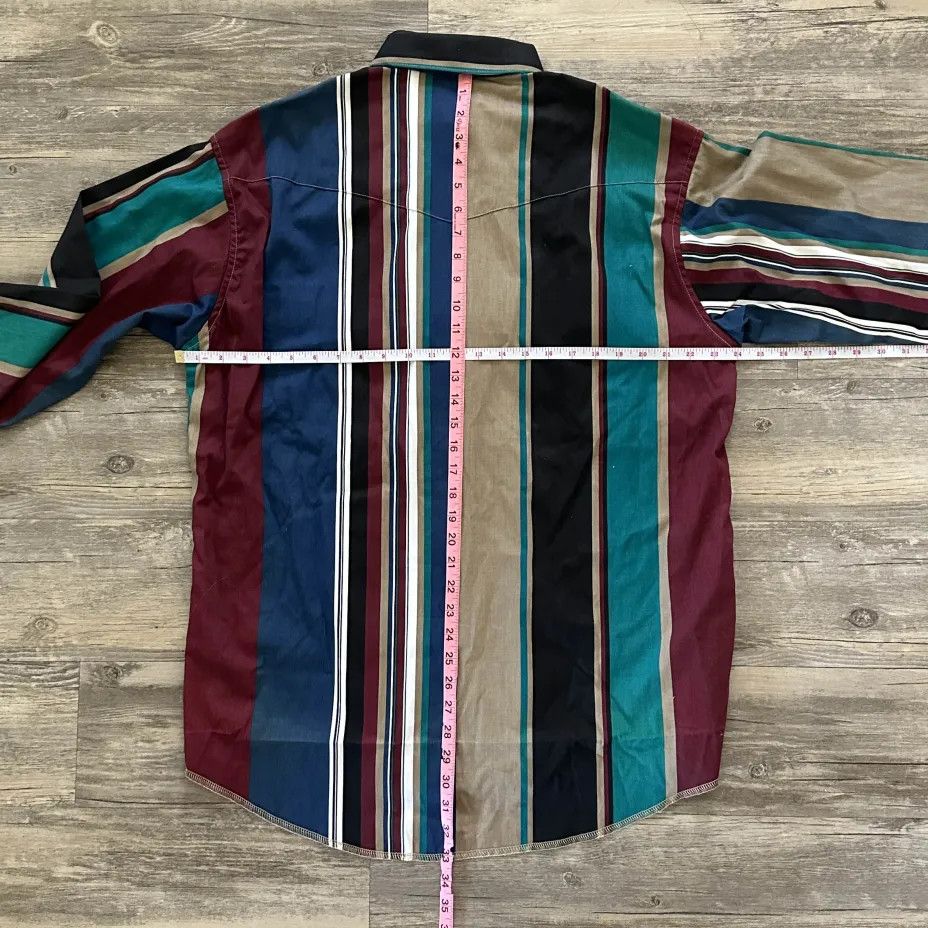 Wrangler Vintage Wrangler Brushpopper Western Striped Shirt Size US XL / EU 56 / 4 - 6 Thumbnail