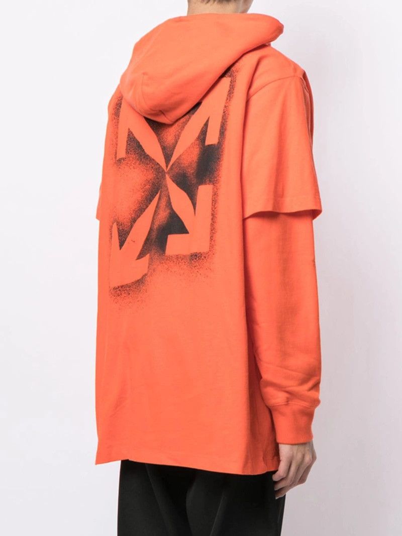 Off-White Orange Stencil Arrows Double Layered Hoodie Size US M / EU 48-50 / 2 - 2 Thumbnail