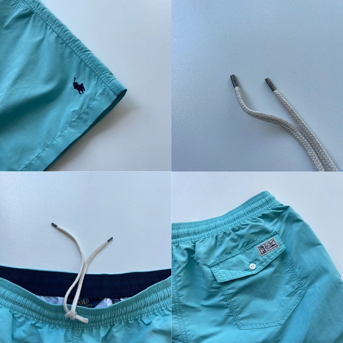 Polo Ralph Lauren × Ralph Lauren Polo Ralph Lauren Nylon Logo Swim Shorts Turquoise Size US 38 / EU 54 - 6 Thumbnail