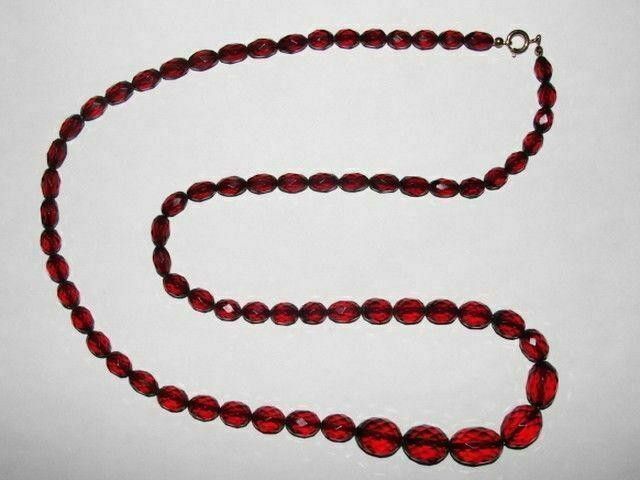 Designer Victorian Cherry Amber Faceted Bead Necklace Size ONE SIZE - 4 Thumbnail