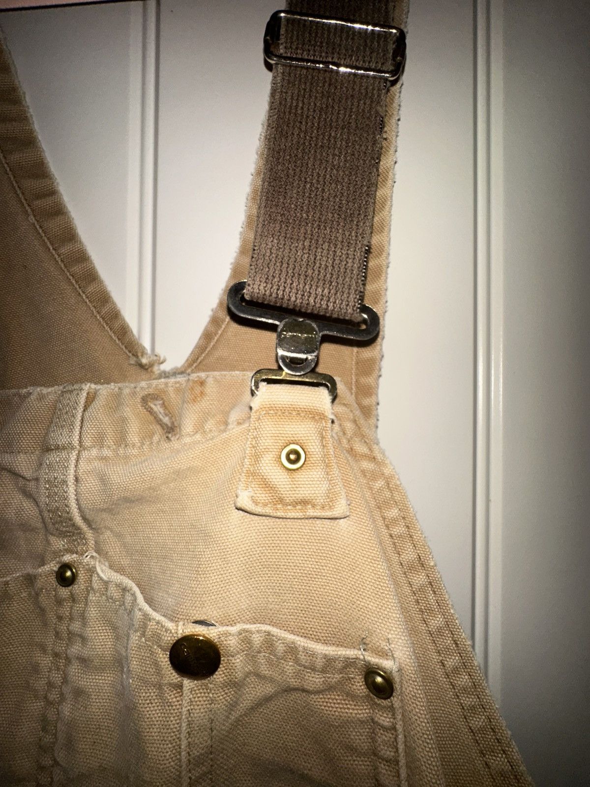 Carhartt Authentic vintage Carhartt duck canvas bib overalls in tan. Size US 44 / EU 60 - 2 Thumbnail