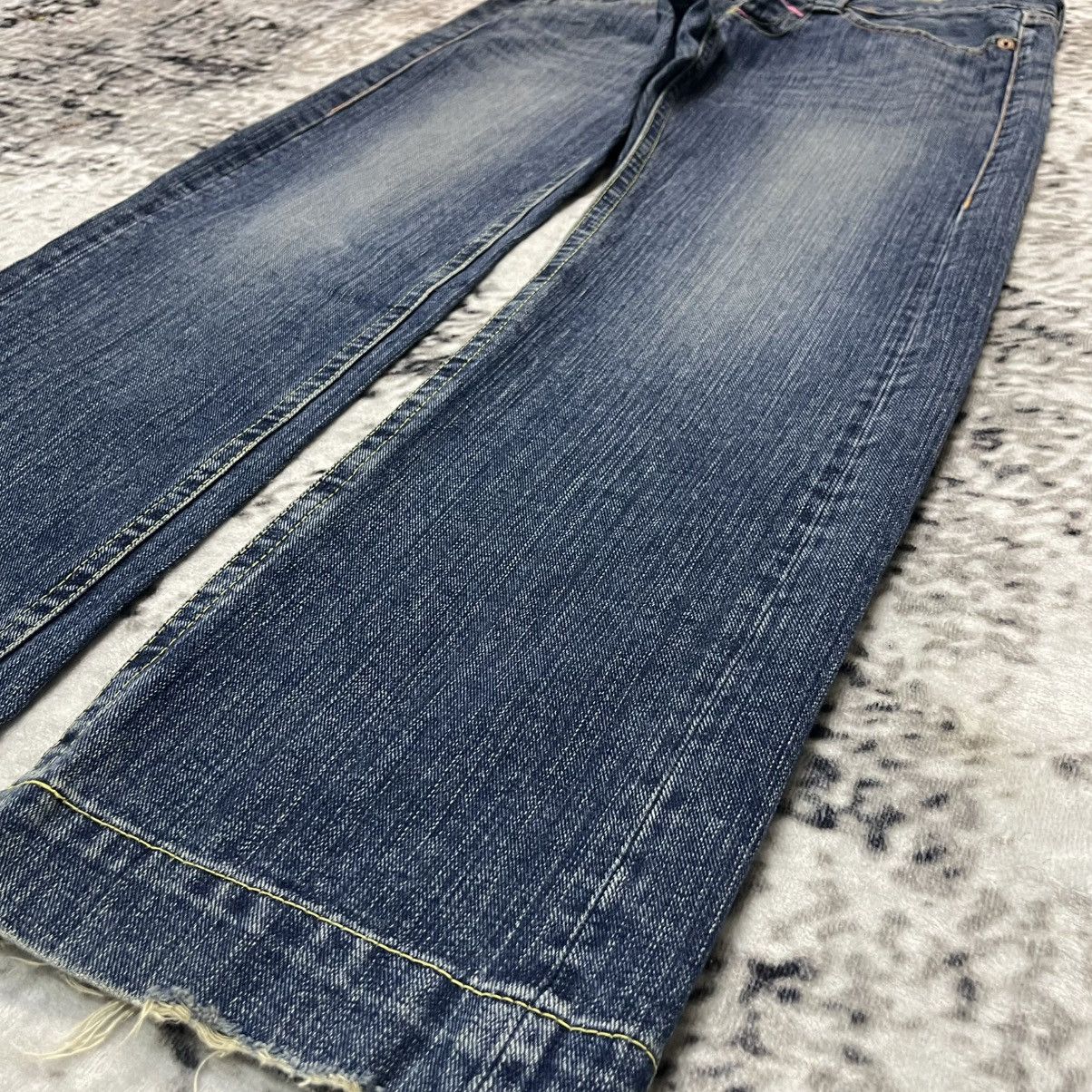Japanese Brand Y2K Cocolulu Embroidery Wide Leg Flare Jeans Size 29" - 14 Thumbnail