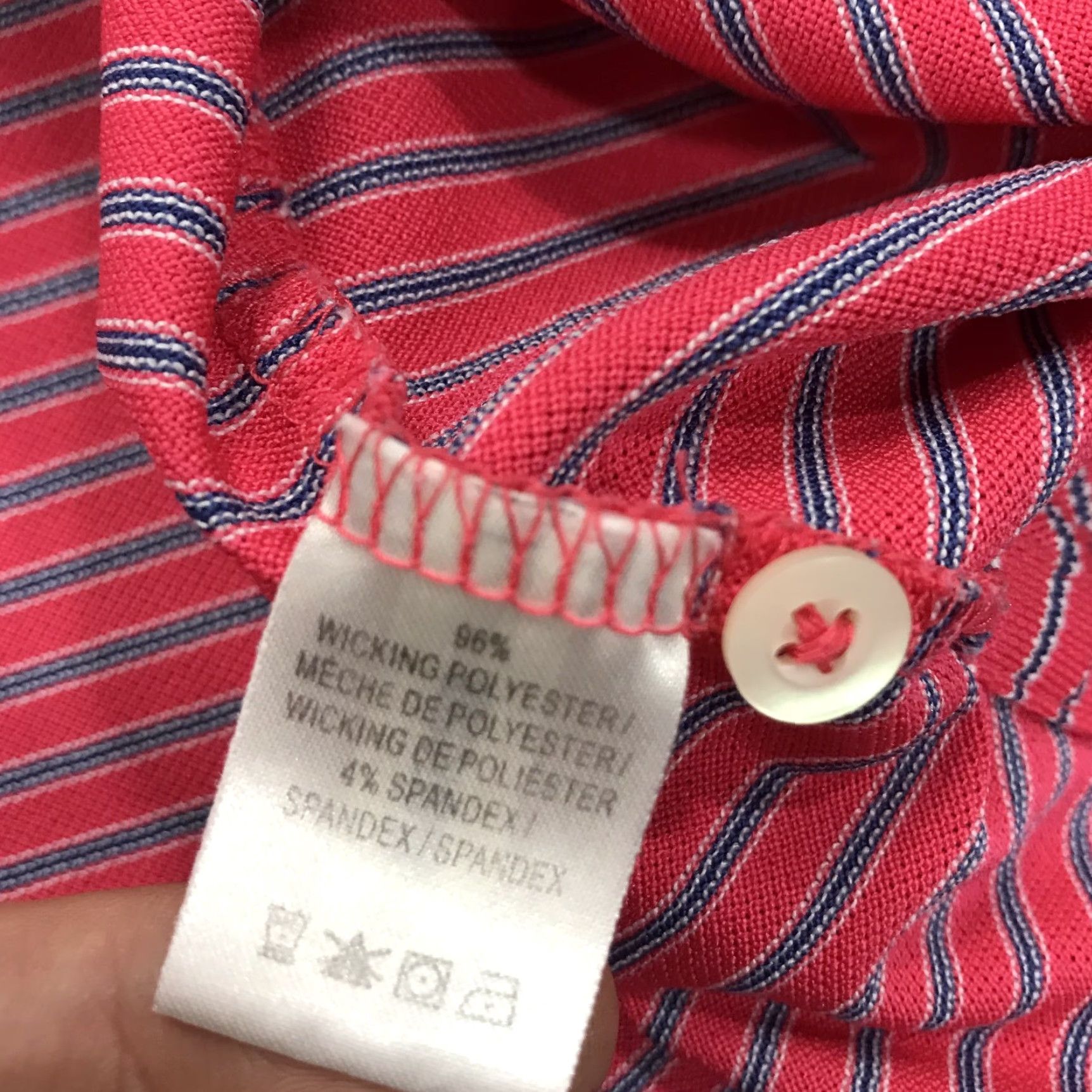 Vintage Fairway & Greene Polo Shirt Mens 2XL Desert Mountain Pink Logo Golf Short Sleeve Striped Polyester Blend Clothing Size US XXL / EU 58 / 5 - 5 Thumbnail