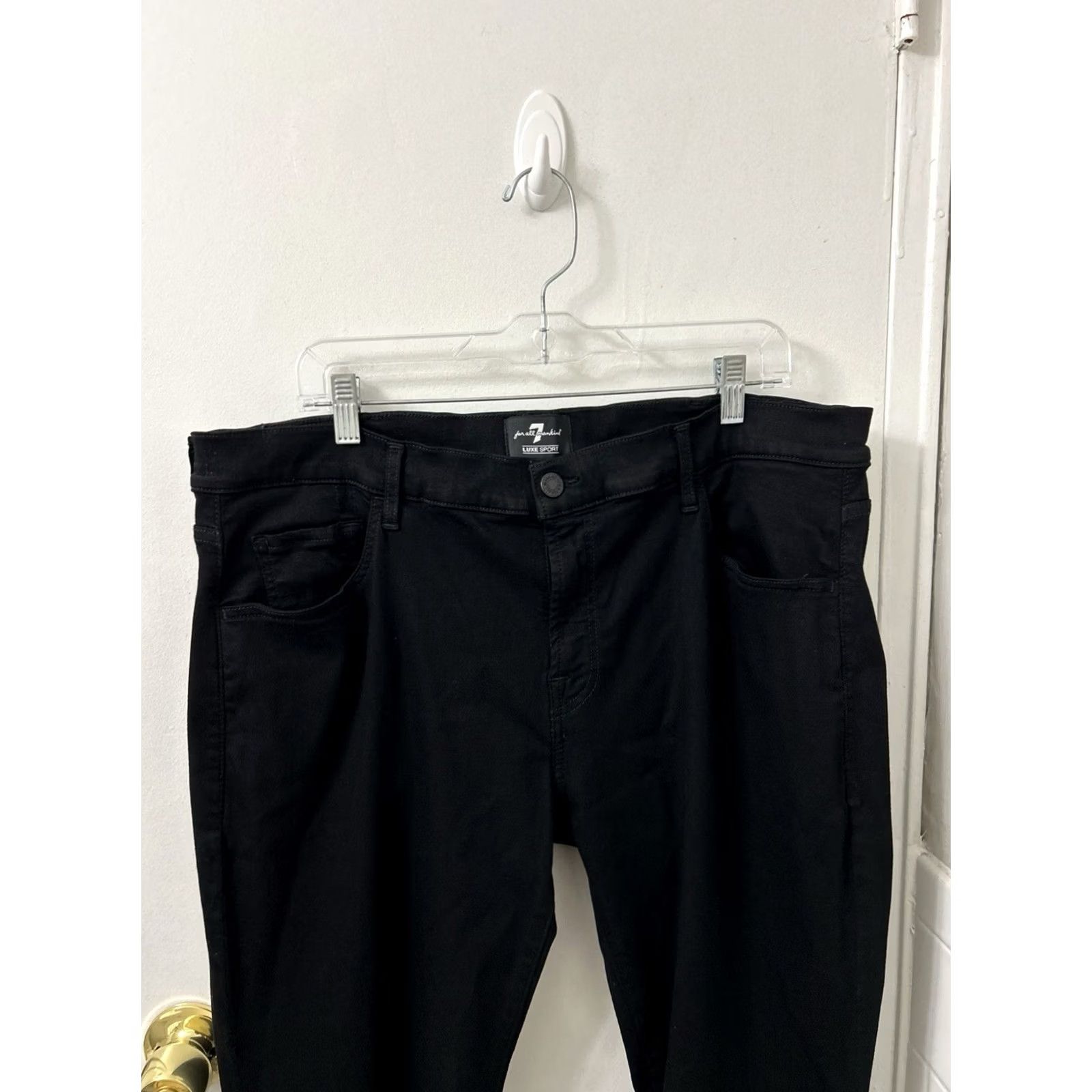 7 For All Mankind 7 For All Mankind Luxe Sport Jeans Mens 40x31 Black Slim Denim Cotton Blend Modal Elastane 5-Pocket Logo Size US 40 / EU 56 - 2 Thumbnail