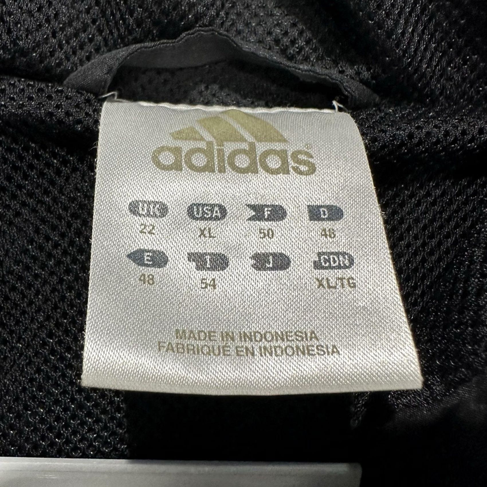 Adidas Adidas Jacket XL Black Hooded Windbreaker Full Zip White Three Stripes EUC Mens Size US XL / EU 56 / 4 - 5 Thumbnail