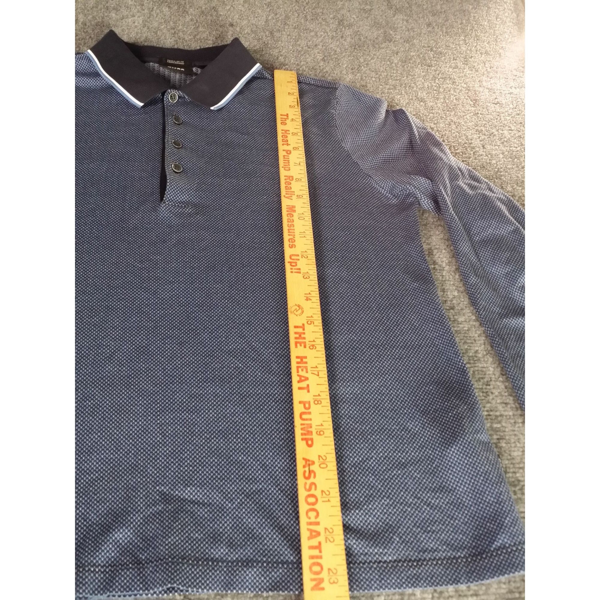Hugo Boss Hugo Boss Polo Men Sz M Blue Long Sleeve Chevron Designer Wo Size US M / EU 48-50 / 2 - 3 Thumbnail