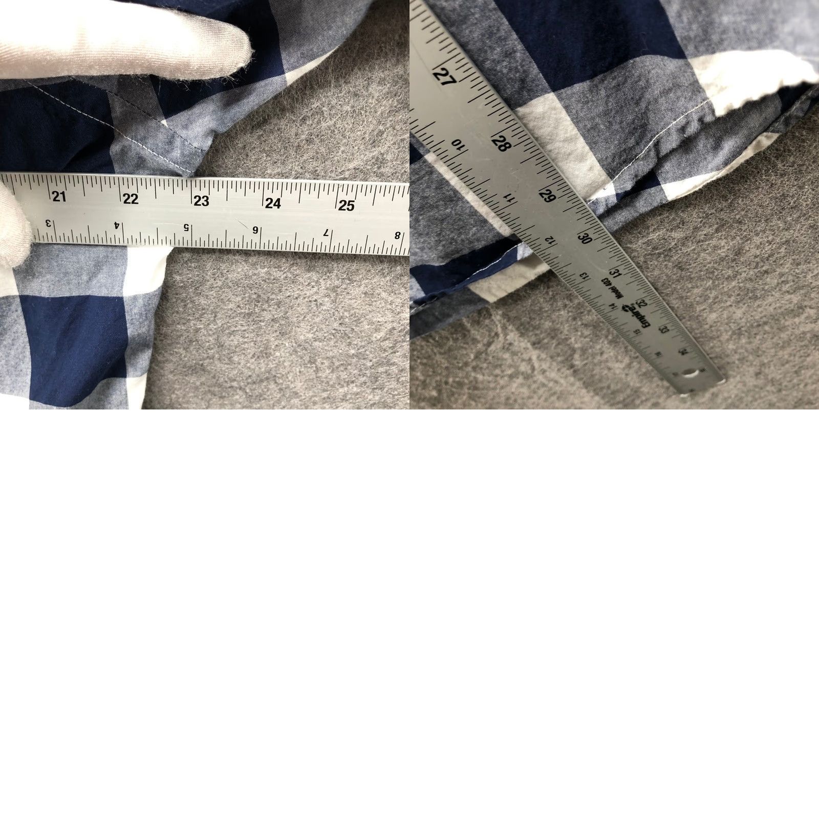 Gap Gap Poplin Slim Fit Shirt Mens L Long Sleeve Blue White Buffalo Plaid Cotton Size US L / EU 52-54 / 3 - 8 Thumbnail