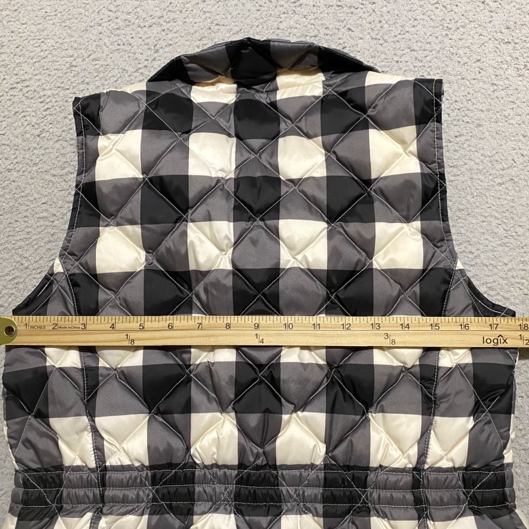 Talbots Talbots Womens Vest PS Black Plaid Quilted Down Full Zip Snap Button Size S / US 4 / IT 40 - 8 Thumbnail