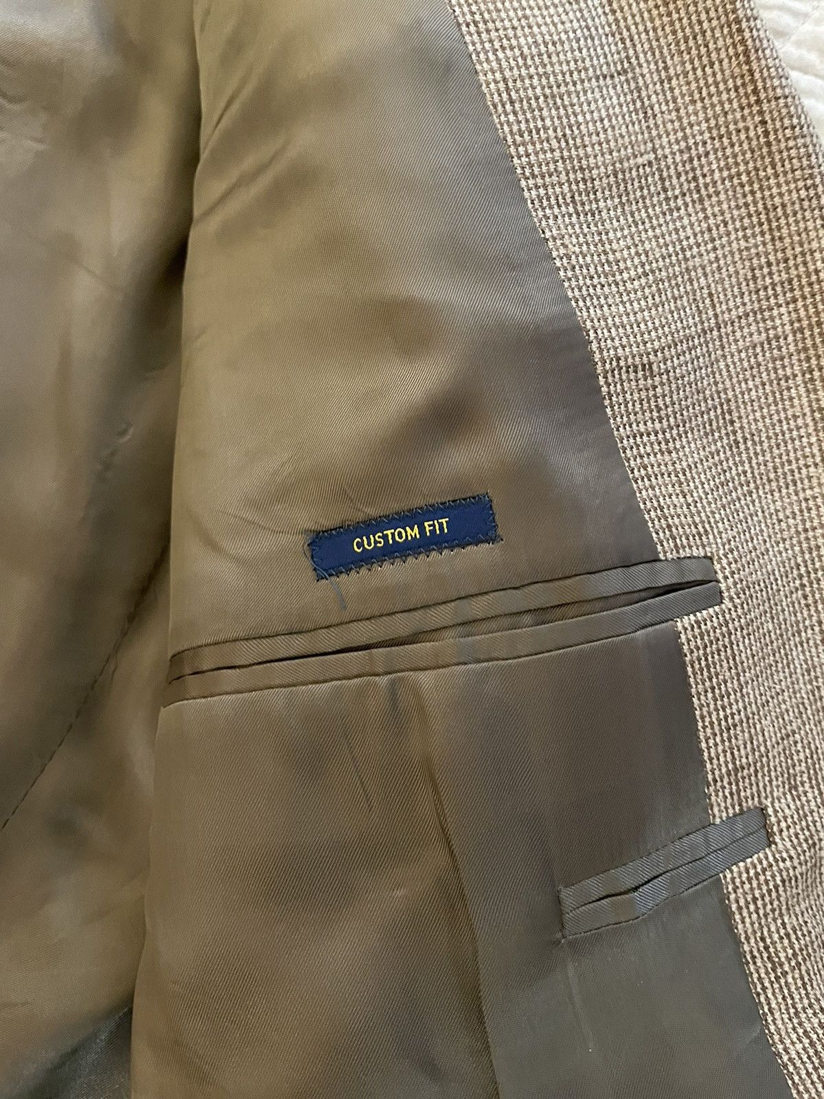 Polo Ralph Lauren Micro Checked Silk & Linen-Blend Tweed Jacket Size 42R - 10 Thumbnail