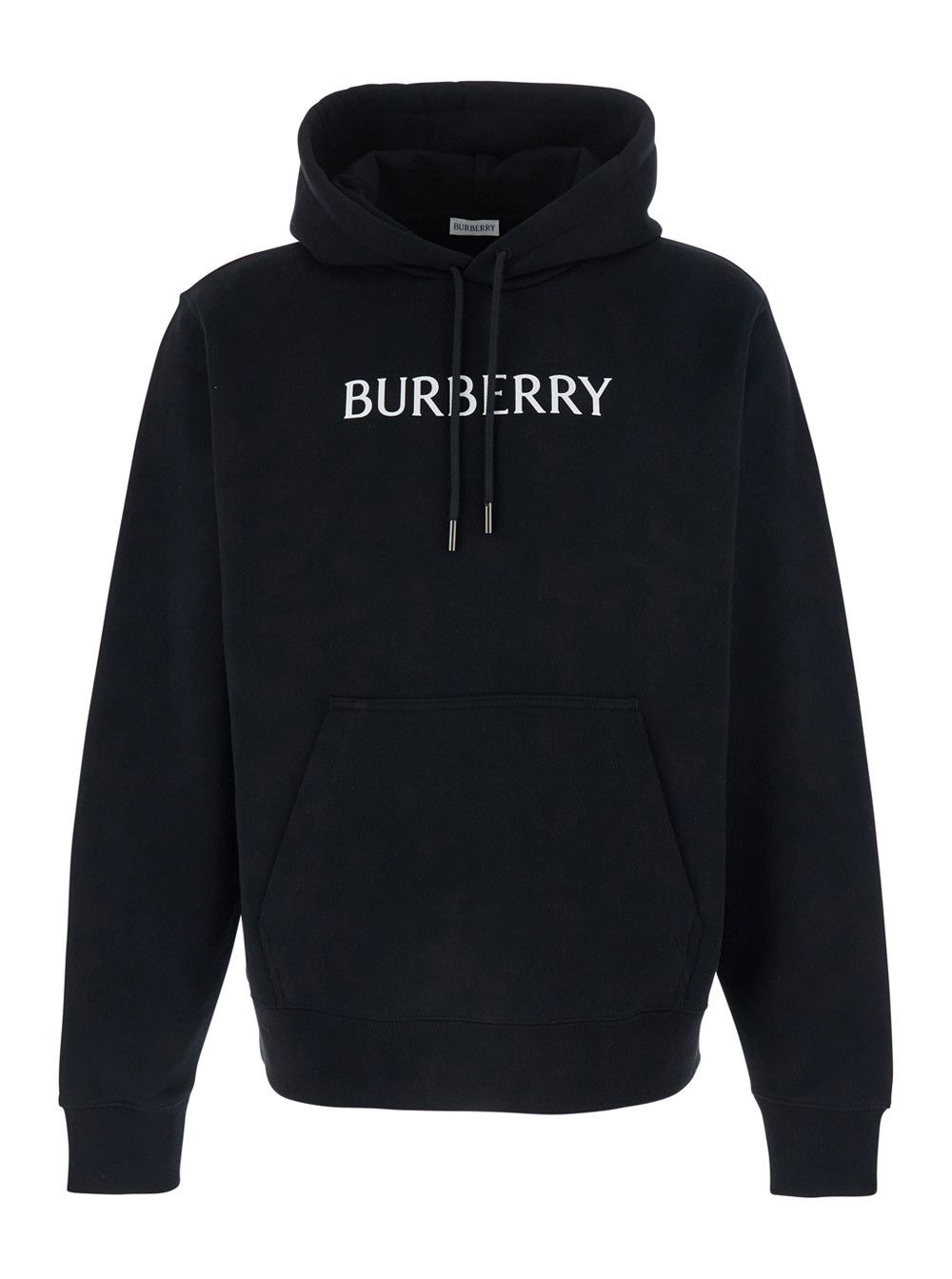 Burberry Black Hoodie with Drawstring and Lettering Logo on the Front In Cotton for Men Size US S / EU 44-46 / 1 - 1 Thumbnail