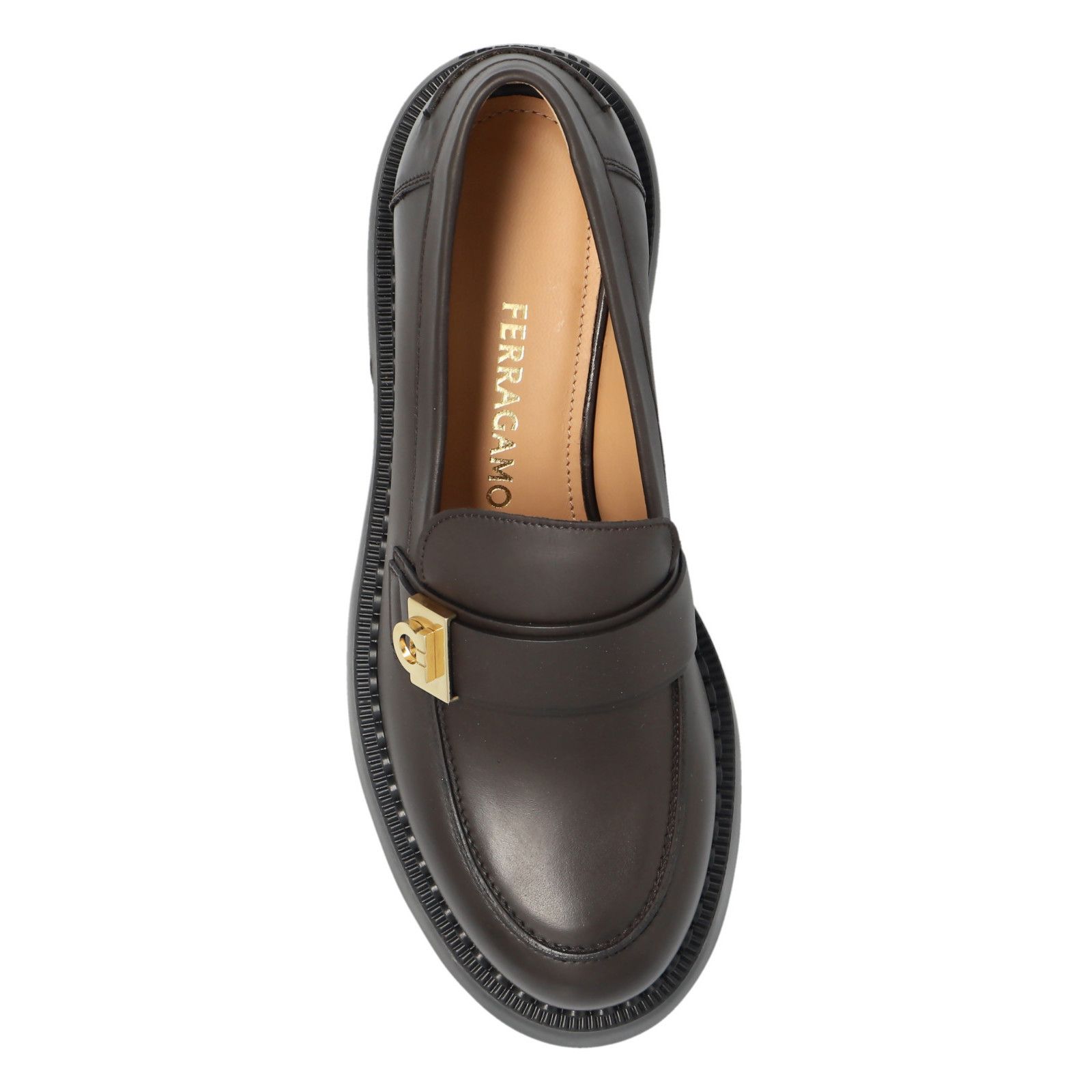 AMI FERRAGAMO Camina Brown Leather Loafers New & Authentic (Wome Size US 6.5 / IT 36.5 - 4 Thumbnail
