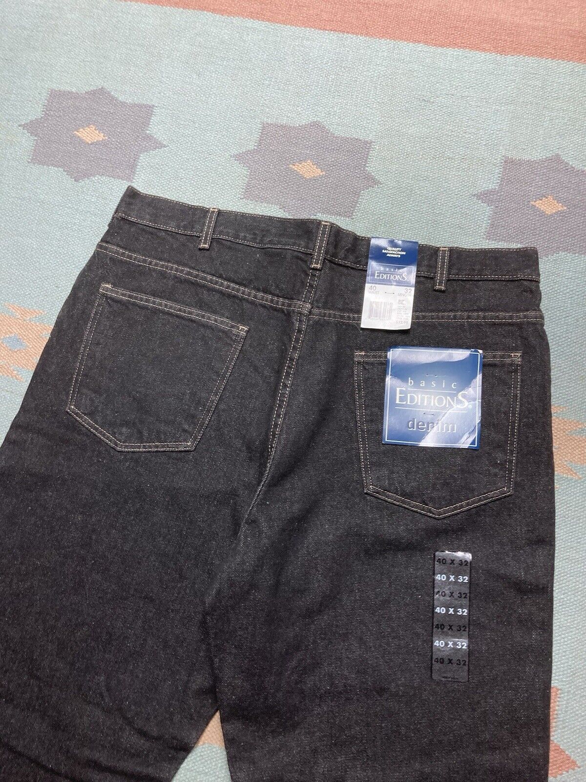 Basic Editions × Vintage y2k baggy jeans black goth grunge skater deadstock NWT 38x32 Size US 38 / EU 54 - 3 Thumbnail