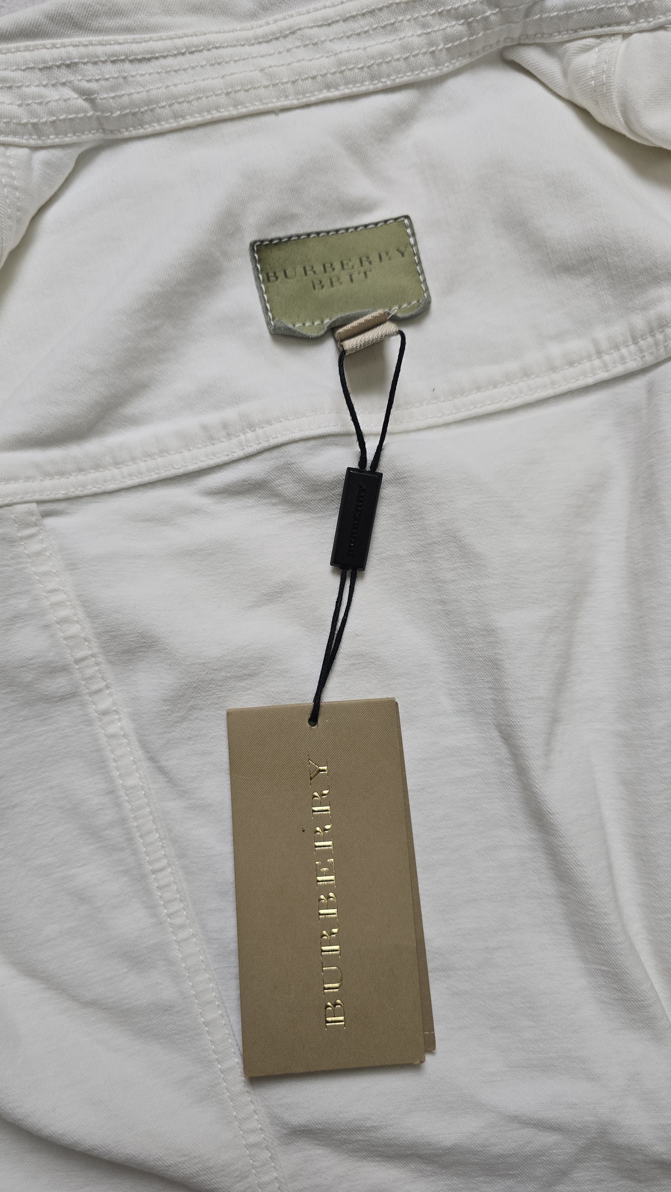 Burberry Burberry Brit White Cropped Denim Jacket Designer Luxury Size S / US 4 / IT 40 - 16 Thumbnail
